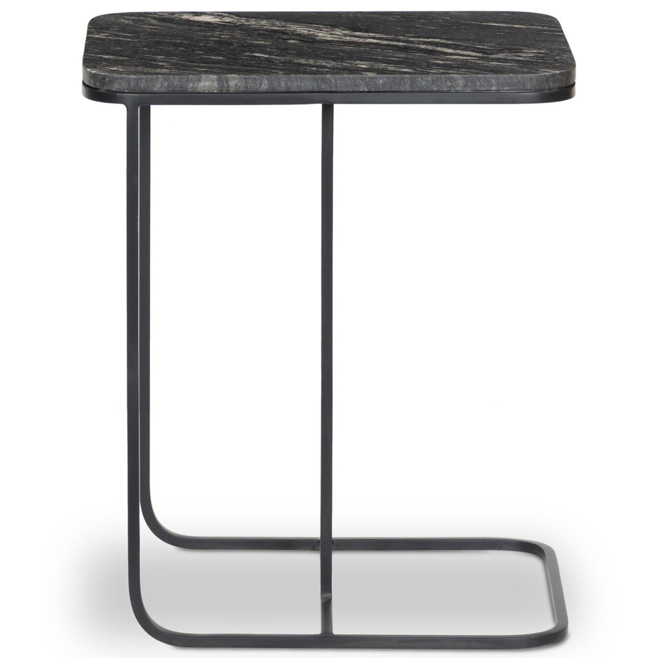 Adalley C Table, Polished Black Marble
