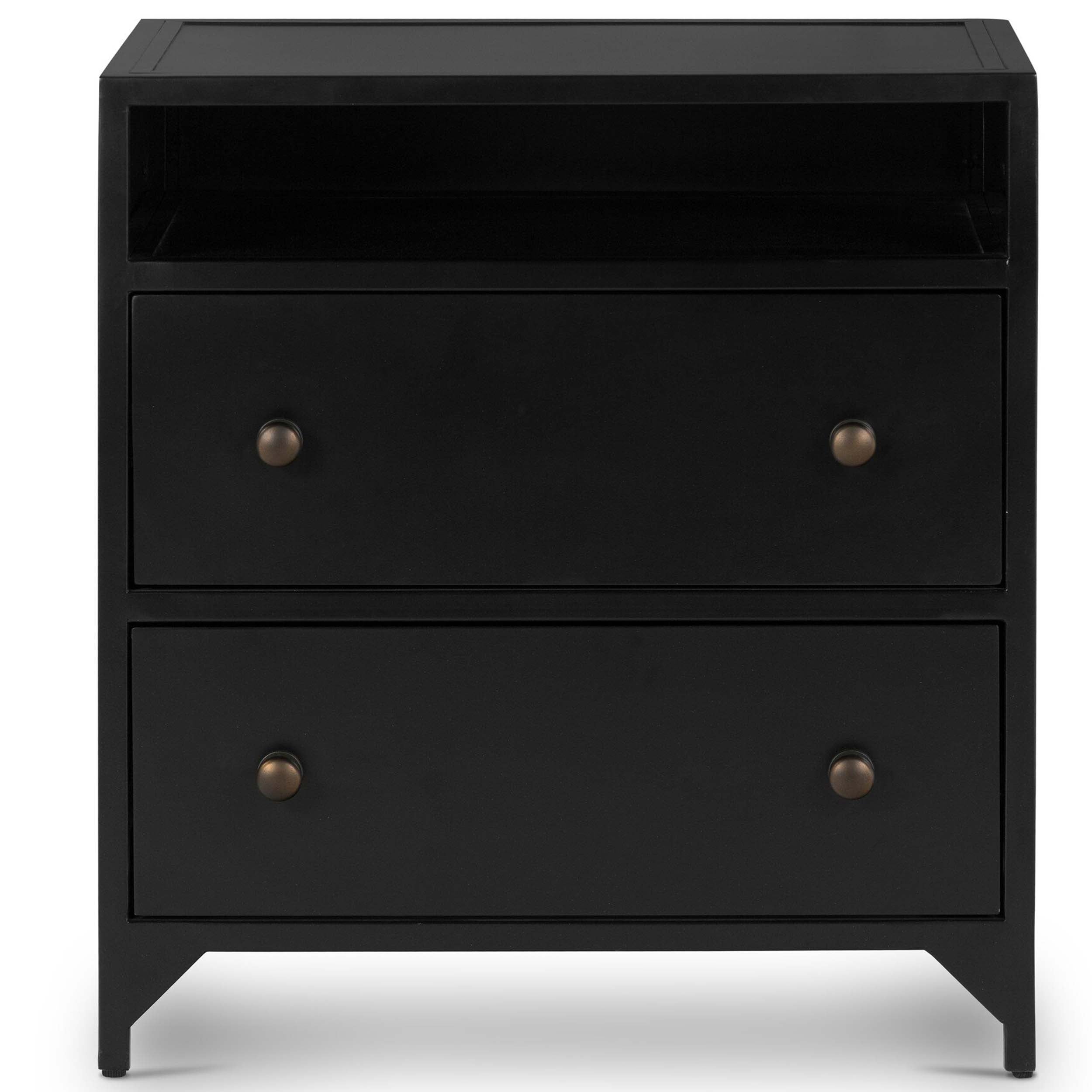 Belmont 2 Drawer Nightstand, Black