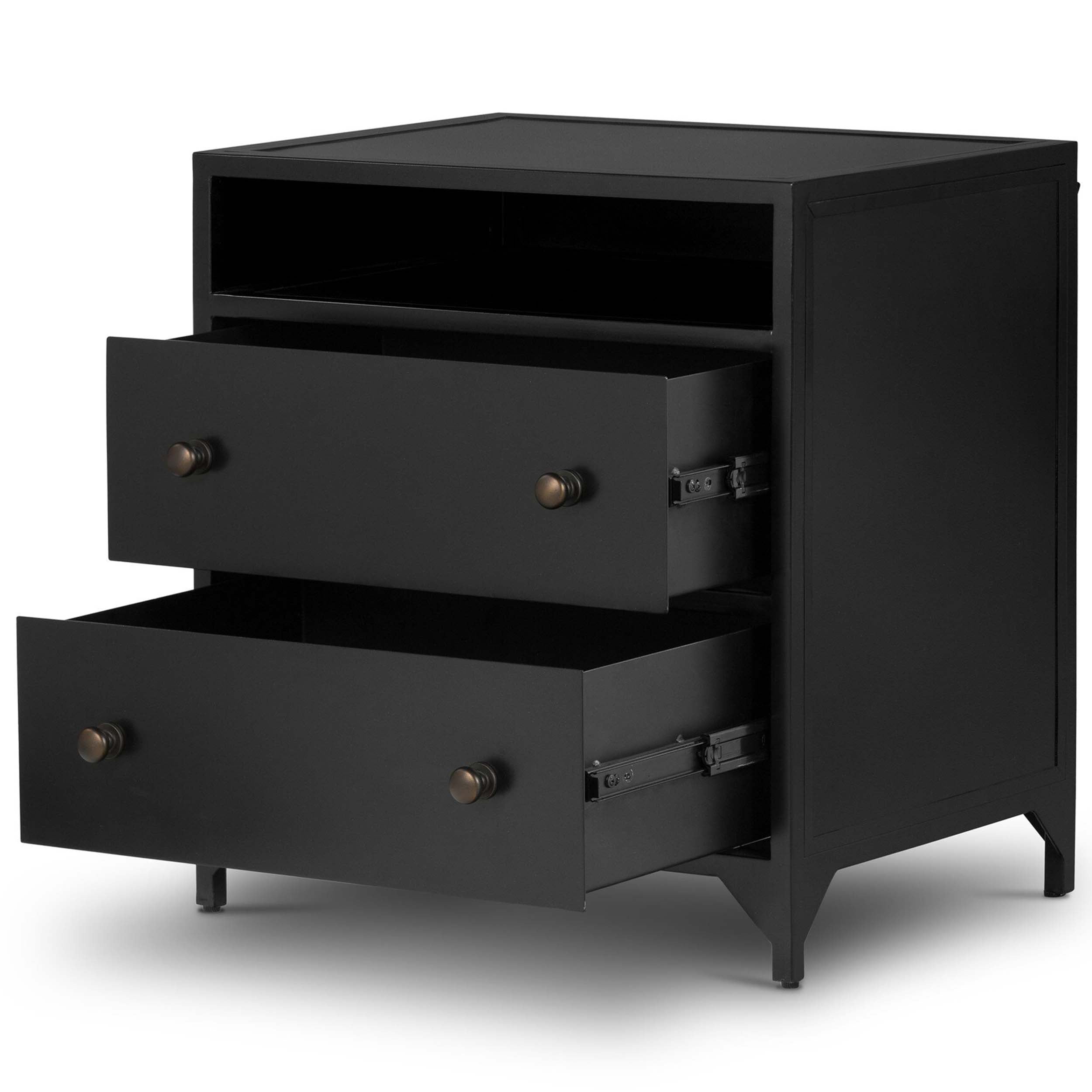Belmont 2 Drawer Nightstand, Black