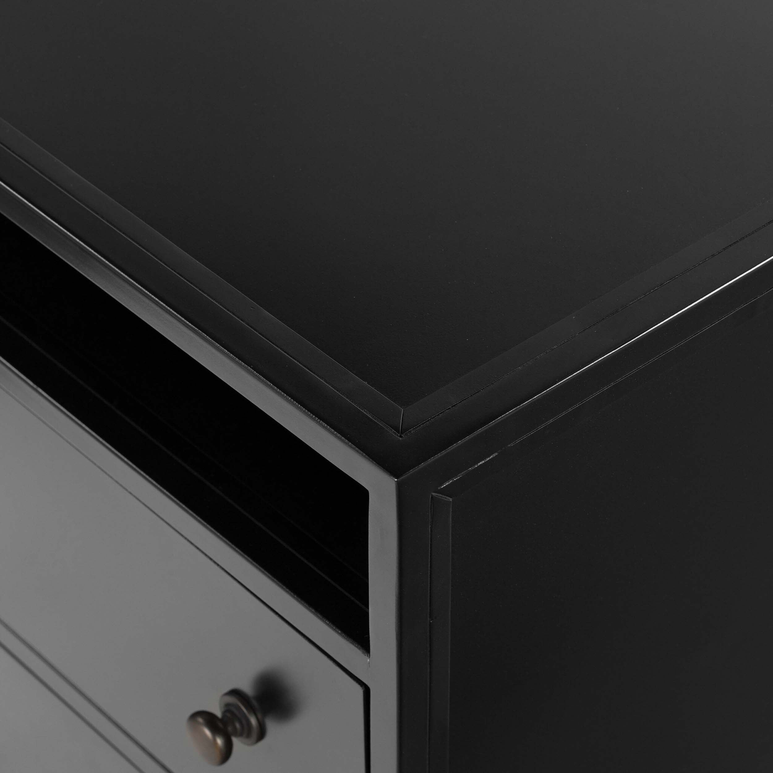 Belmont 2 Drawer Nightstand, Black