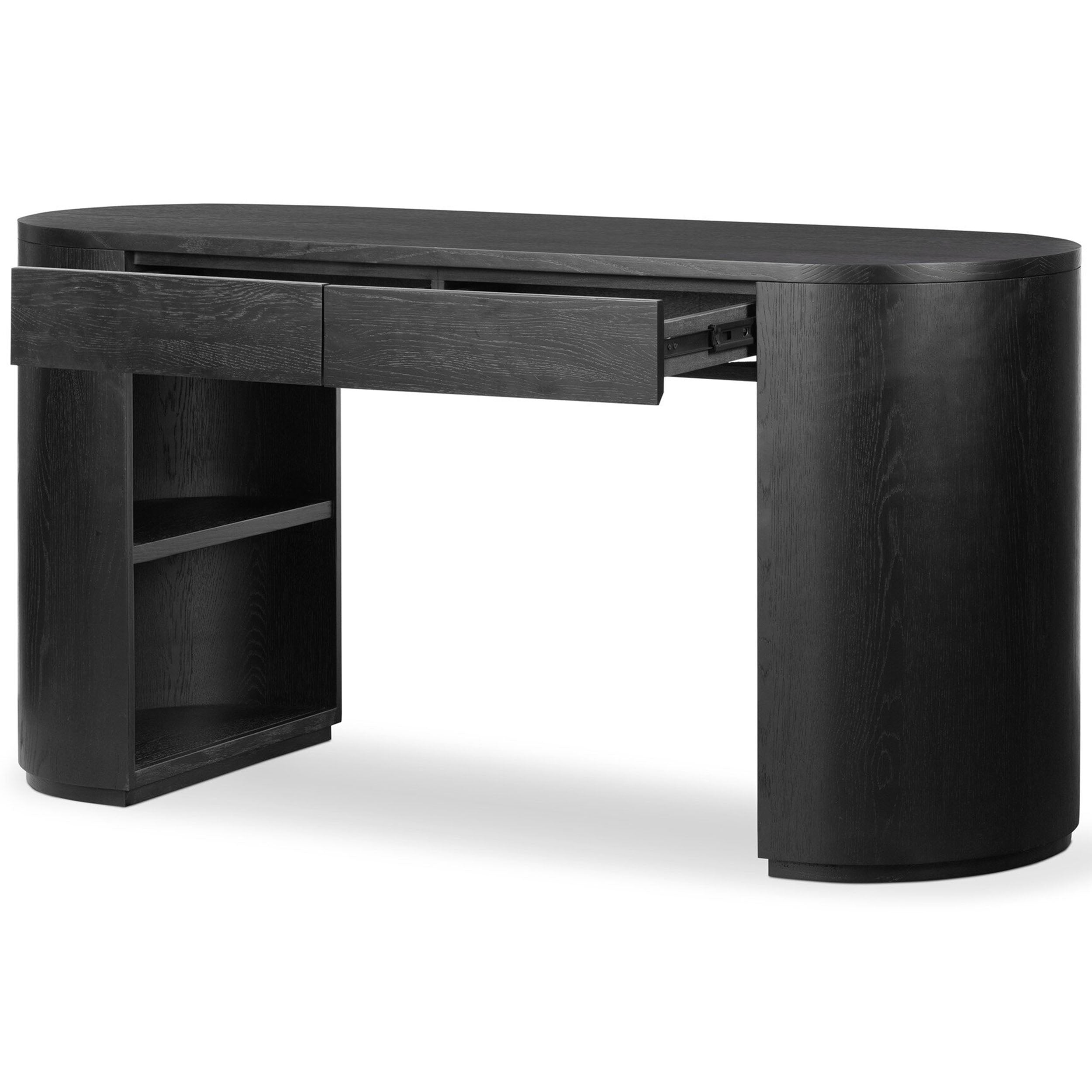 Pilar Desk, Brushed Ebony Oak