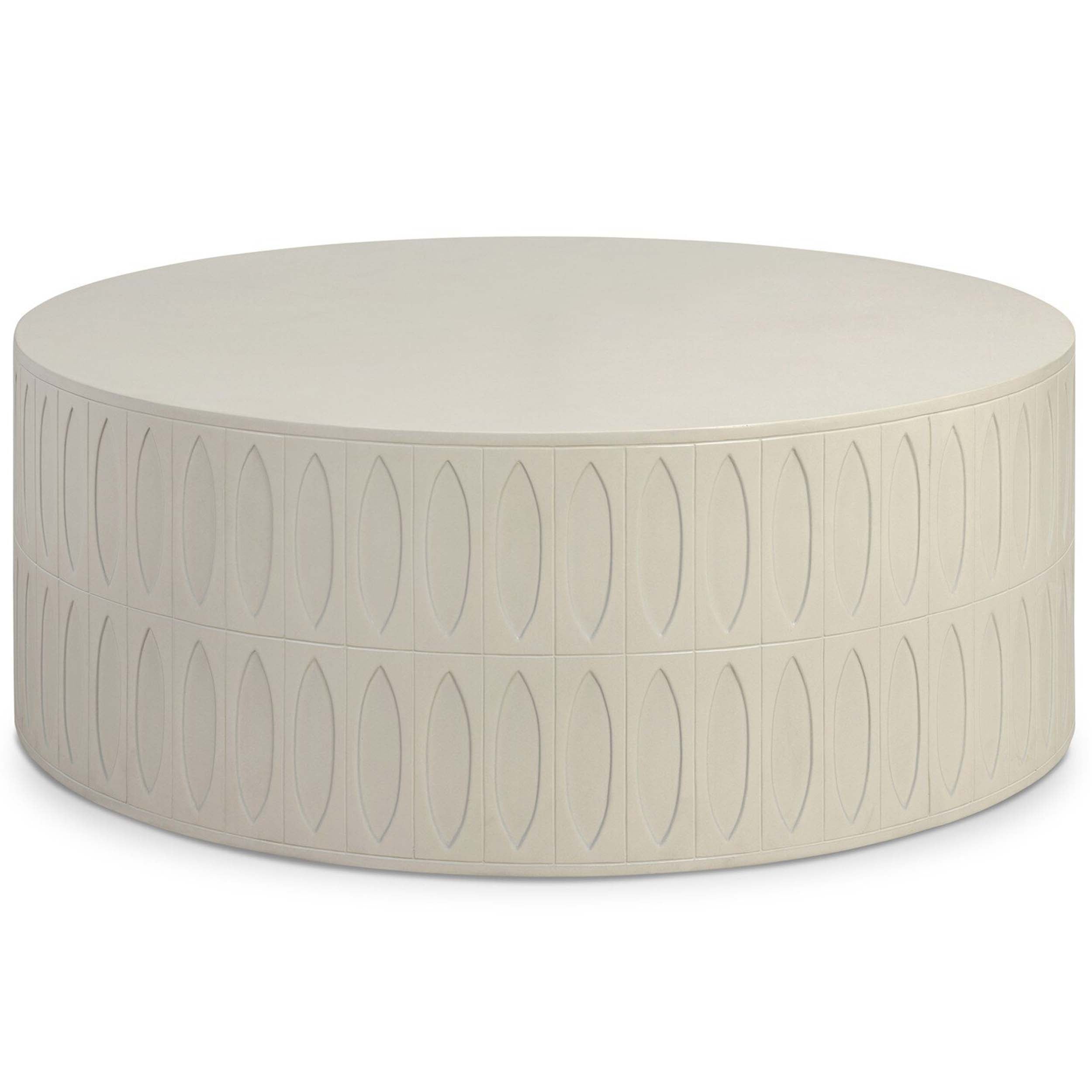 Colorado Drum Coffee Table, White Concrete