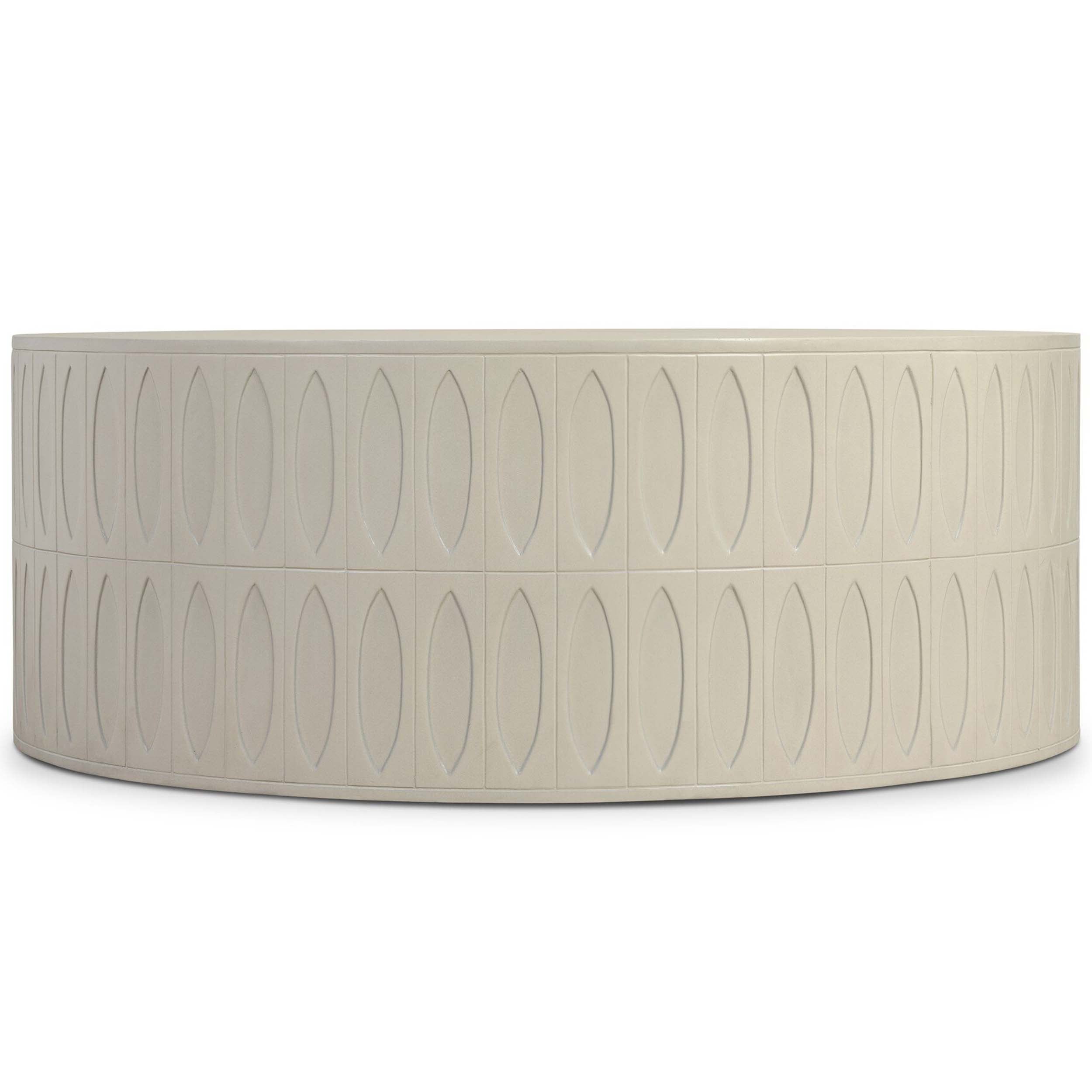 Colorado Drum Coffee Table, White Concrete
