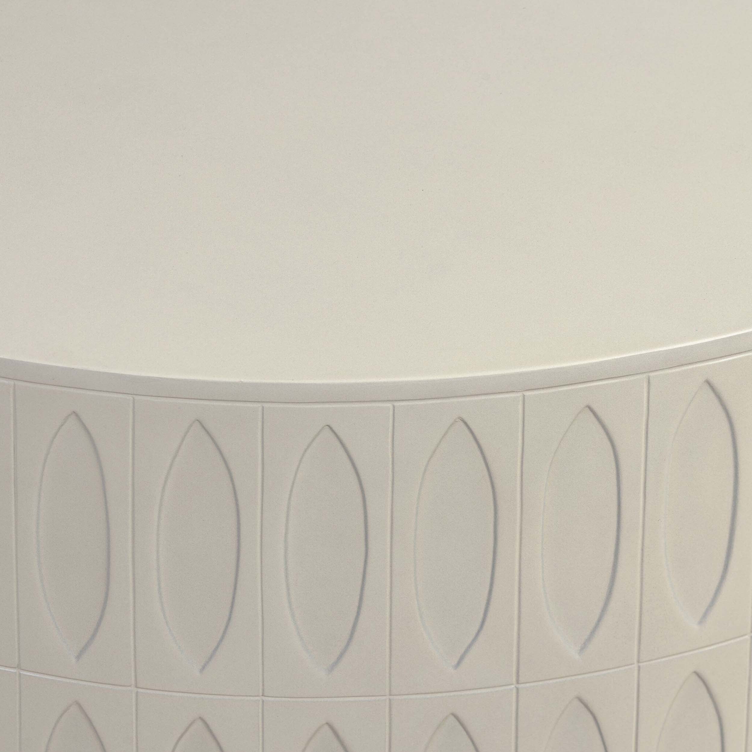 Colorado Drum Coffee Table, White Concrete