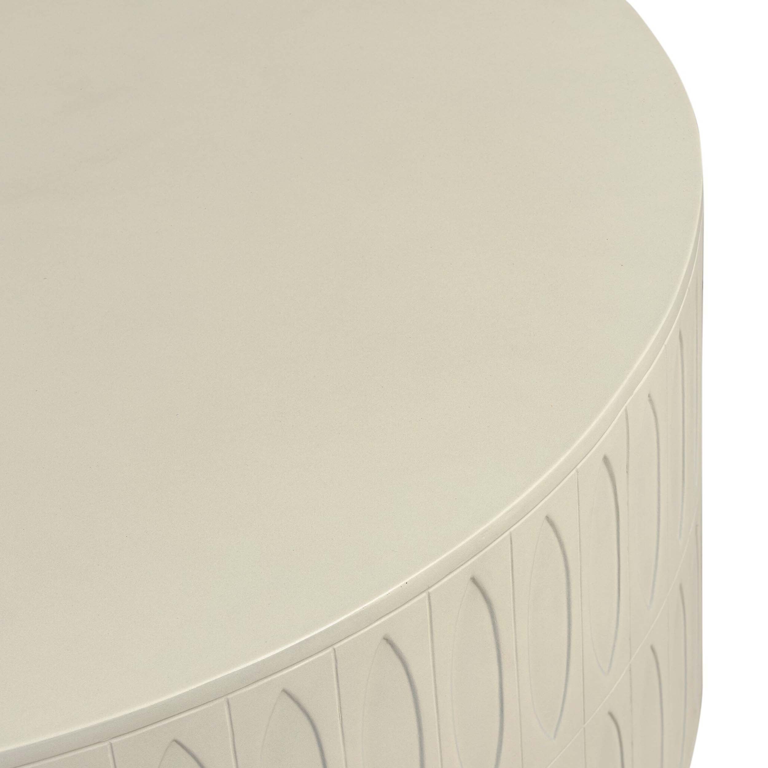Colorado Drum Coffee Table, White Concrete