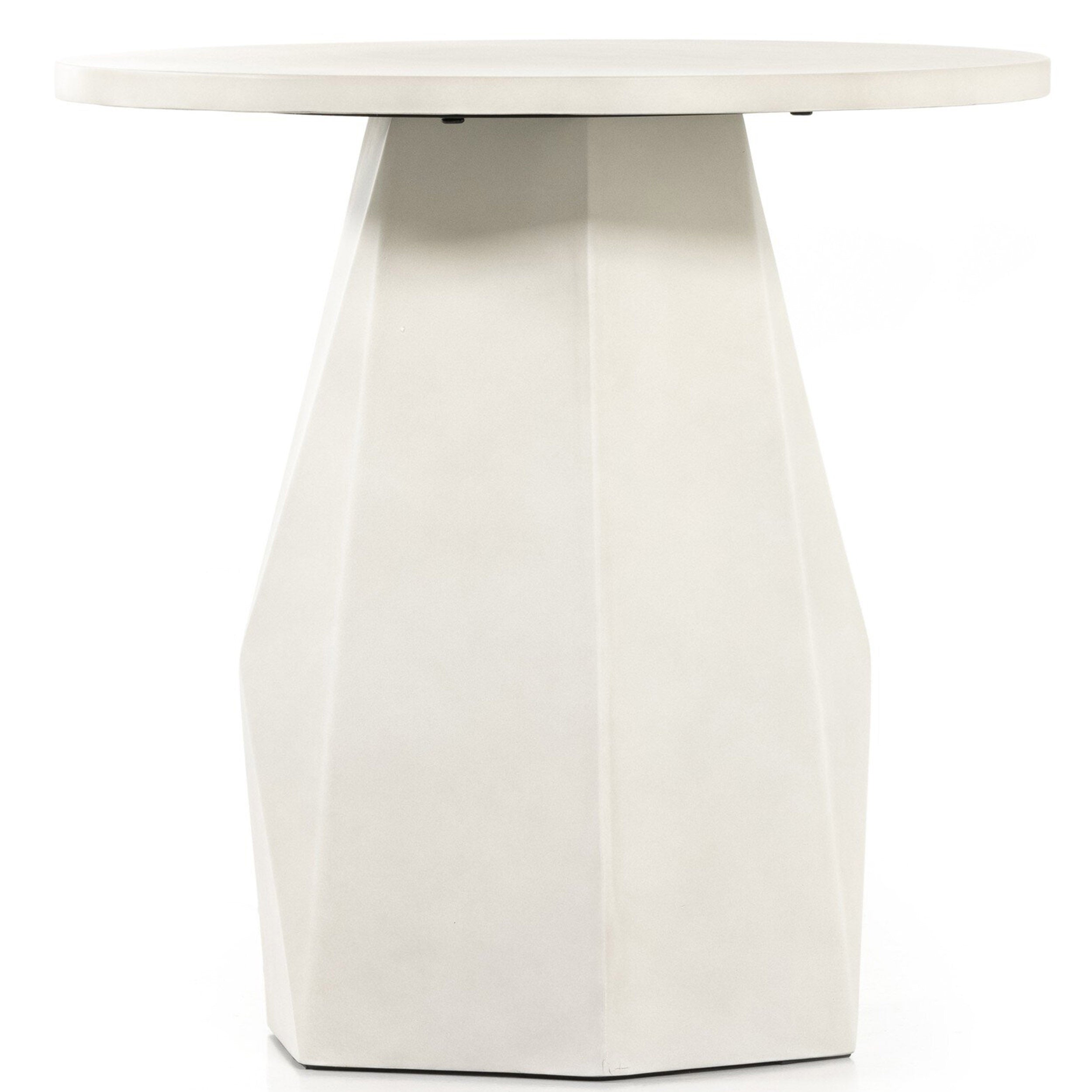 Bowman Outdoor End Table, White Concrete