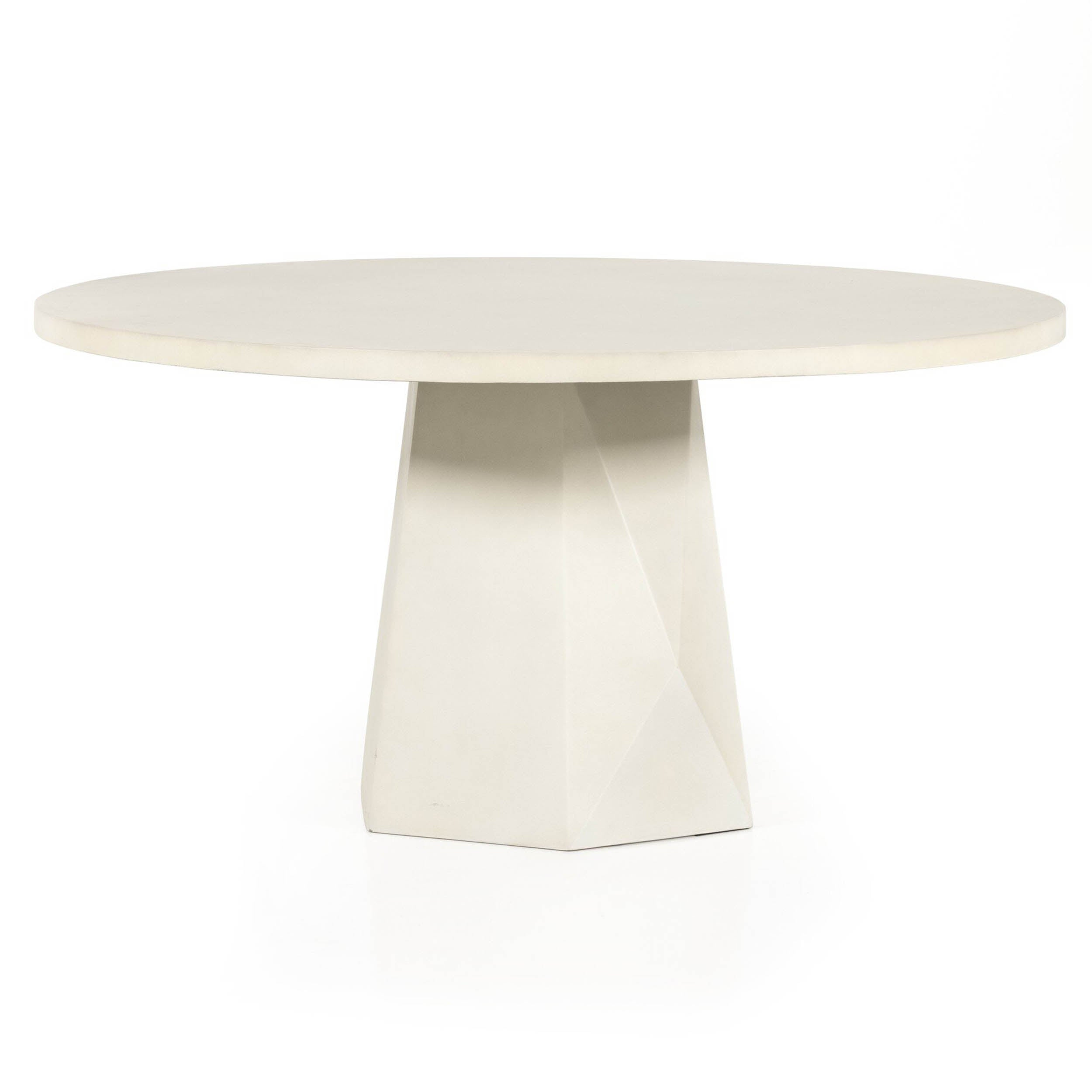 Bowman Outdoor Dining Table, White Concrete