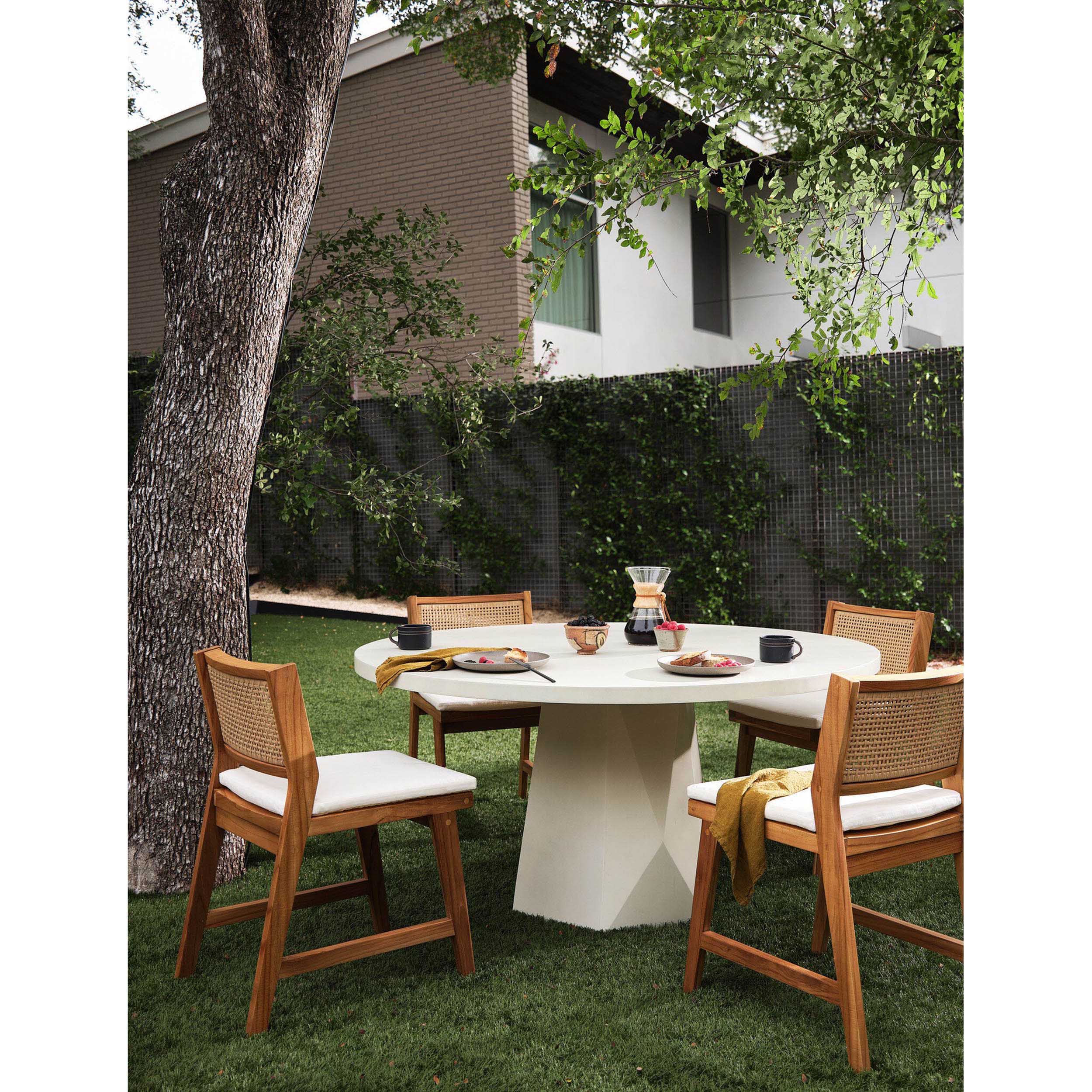 Bowman Outdoor Dining Table, White Concrete