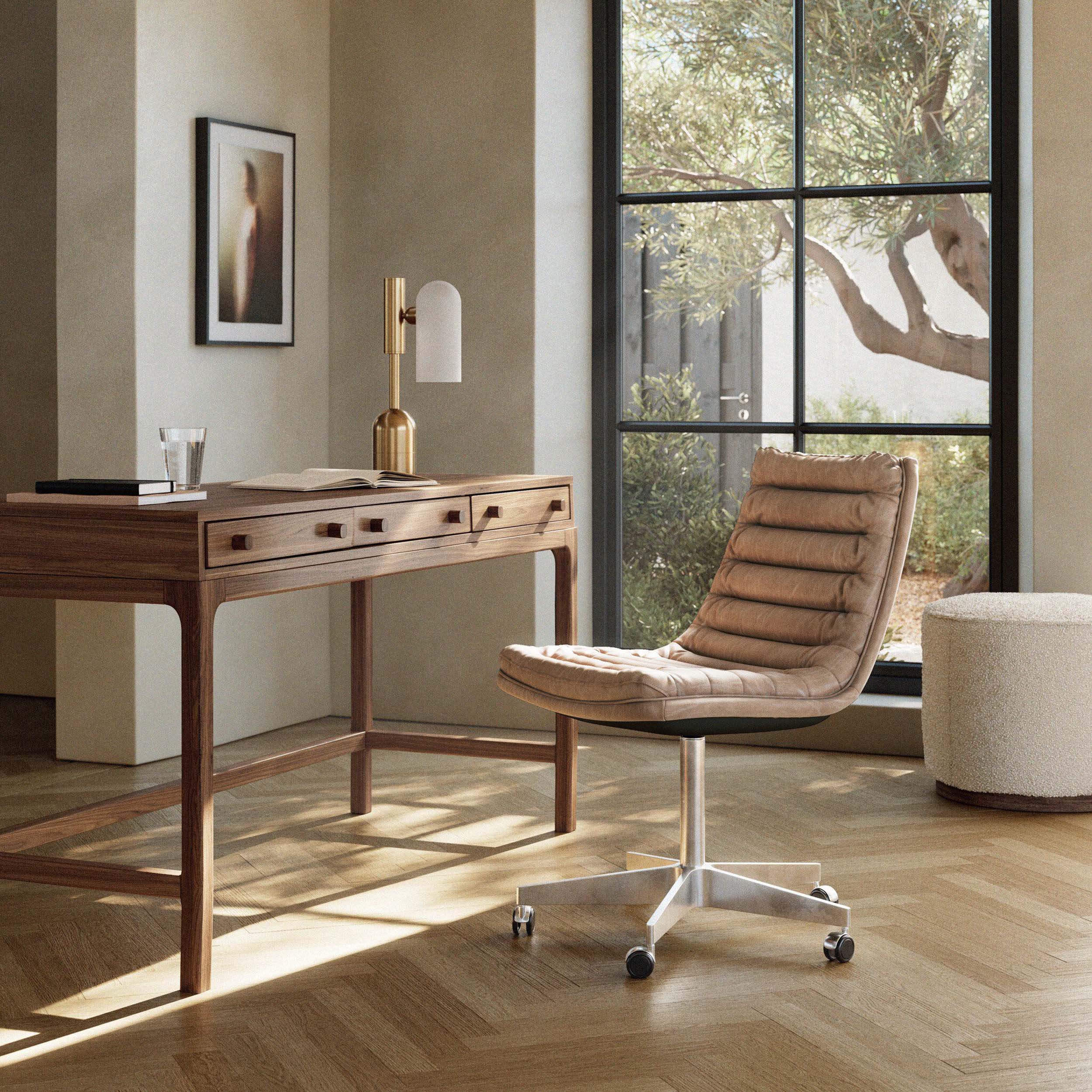 Malibu Desk Chair, Natural Washed Mushroom