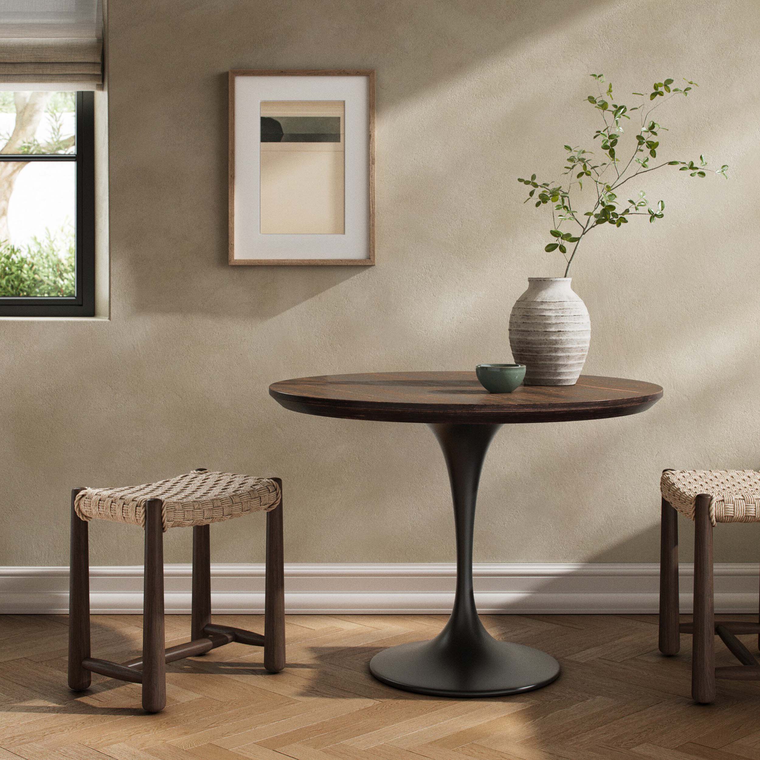 Powell Dining Table, English Brown Oak Veneer