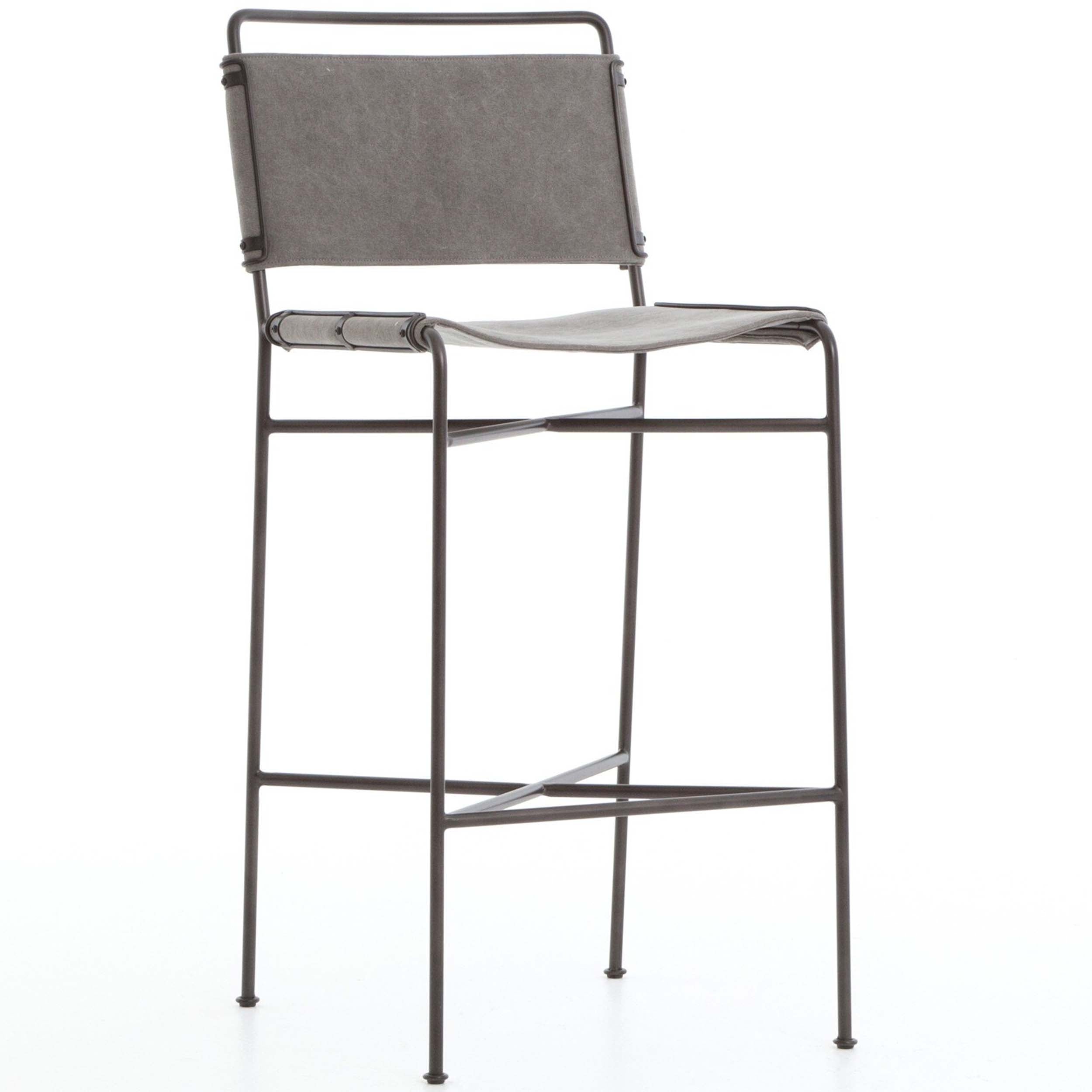 Wharton Bar + Counter Stool, Stonewash Grey
