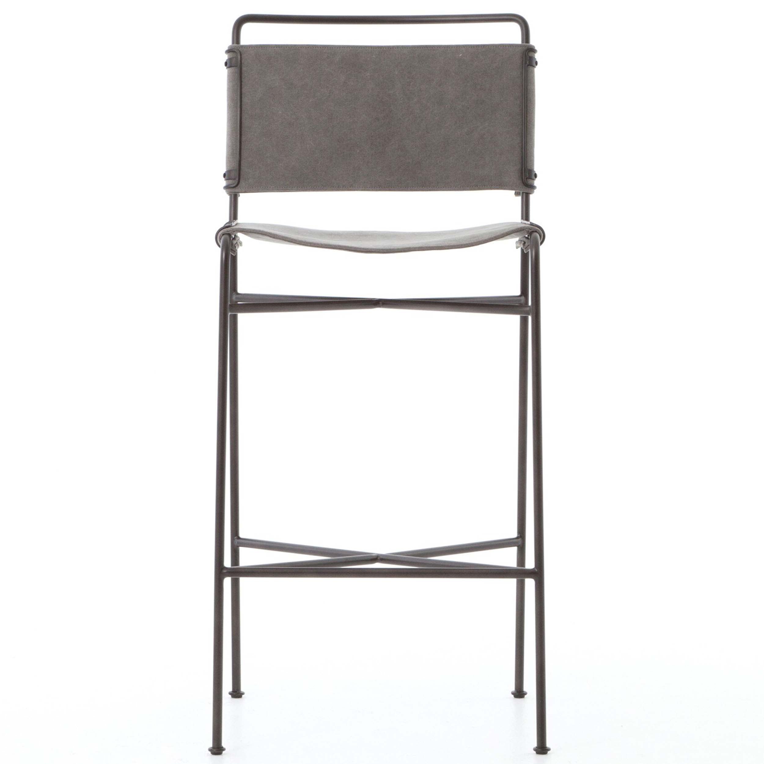 Wharton Bar + Counter Stool, Stonewash Grey