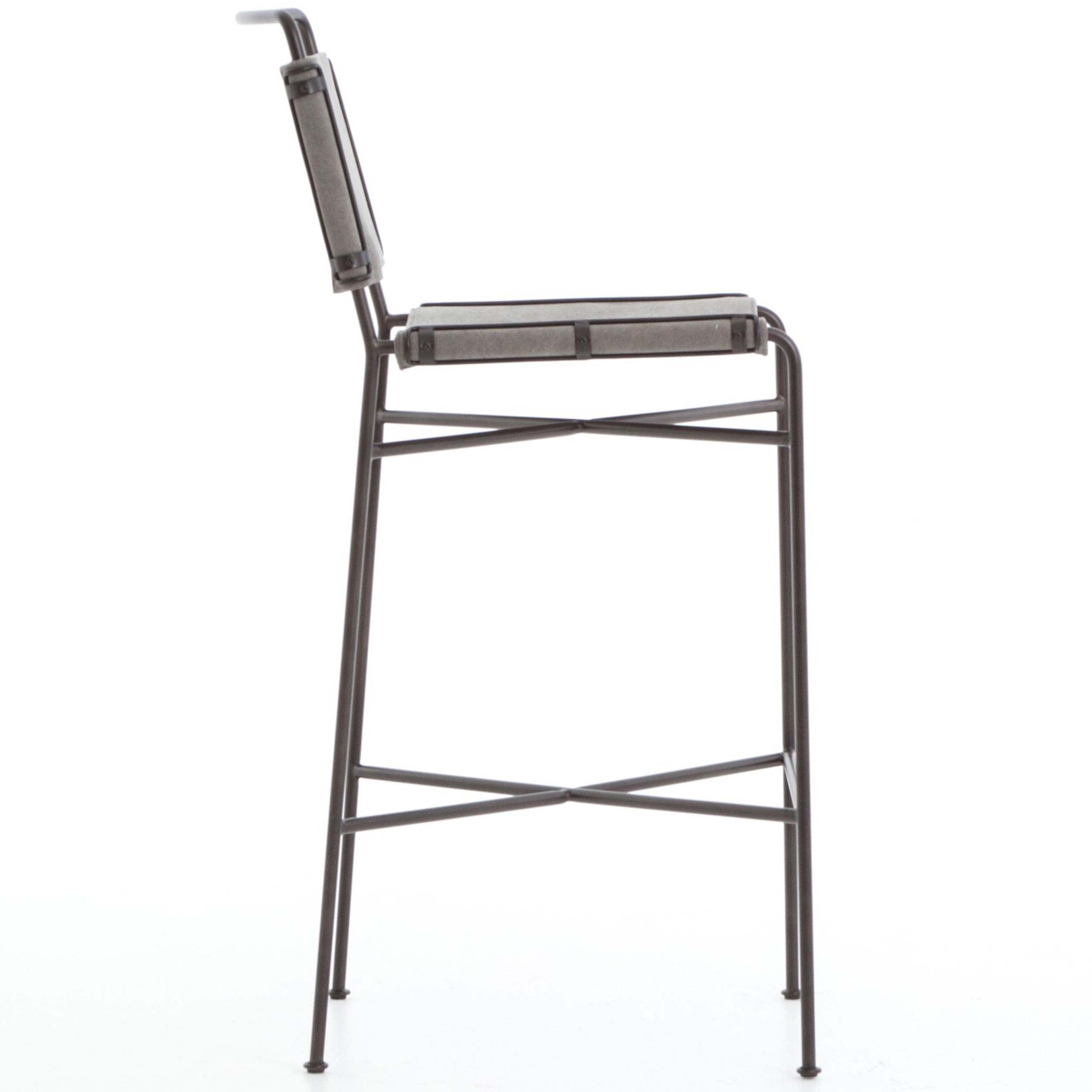 Wharton Bar Stool, Stonewash Grey