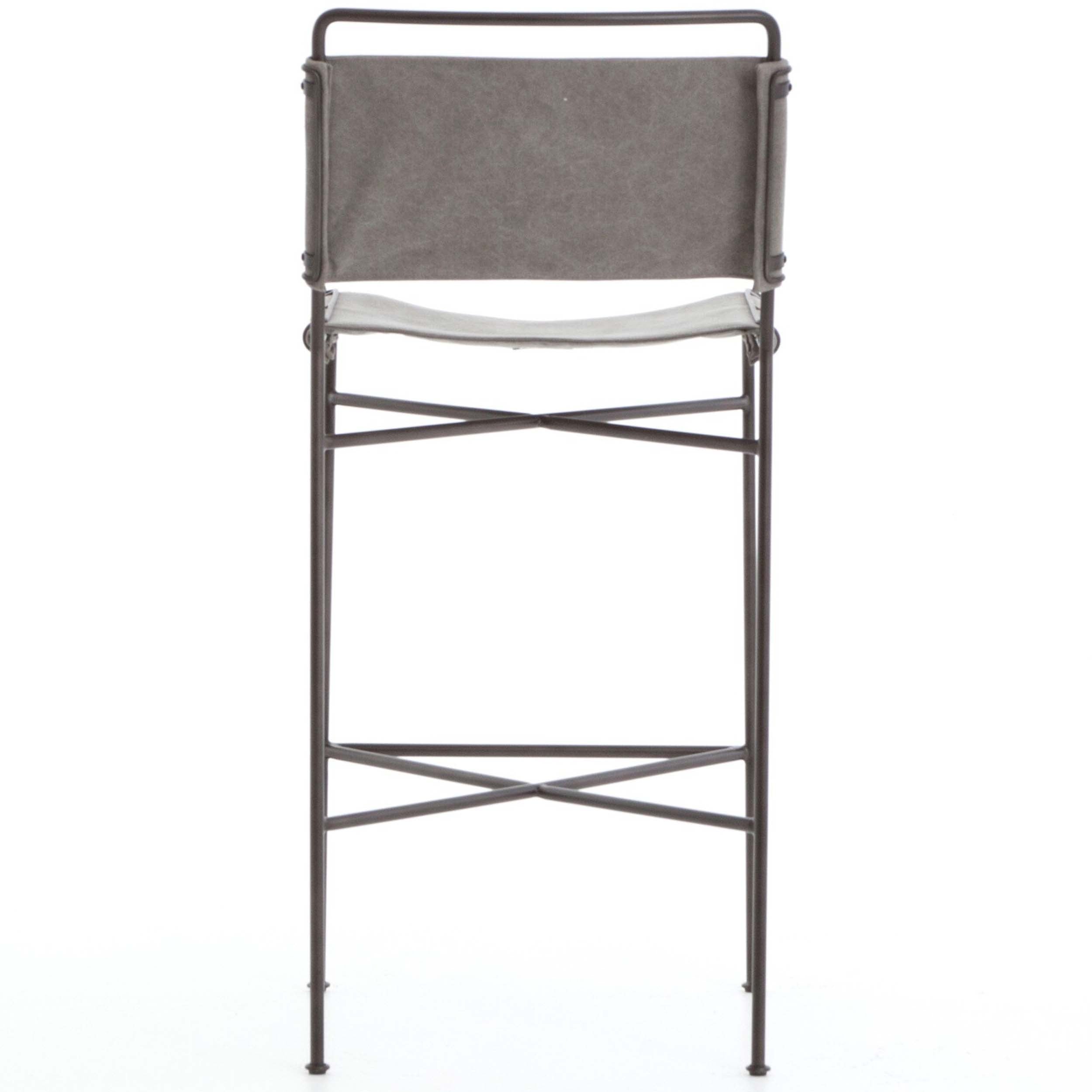 Wharton Bar Stool, Stonewash Grey