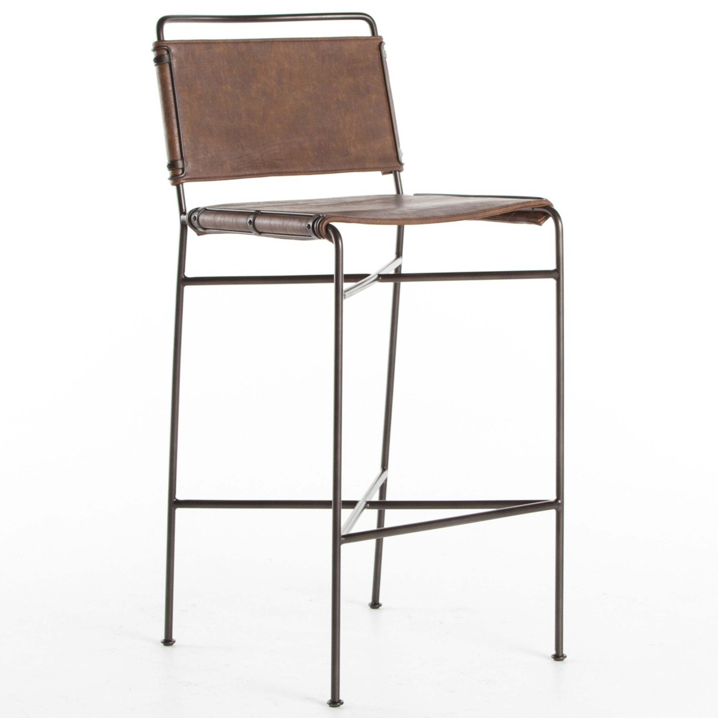 Wharton Bar + Counter Stool, Distressed Brown