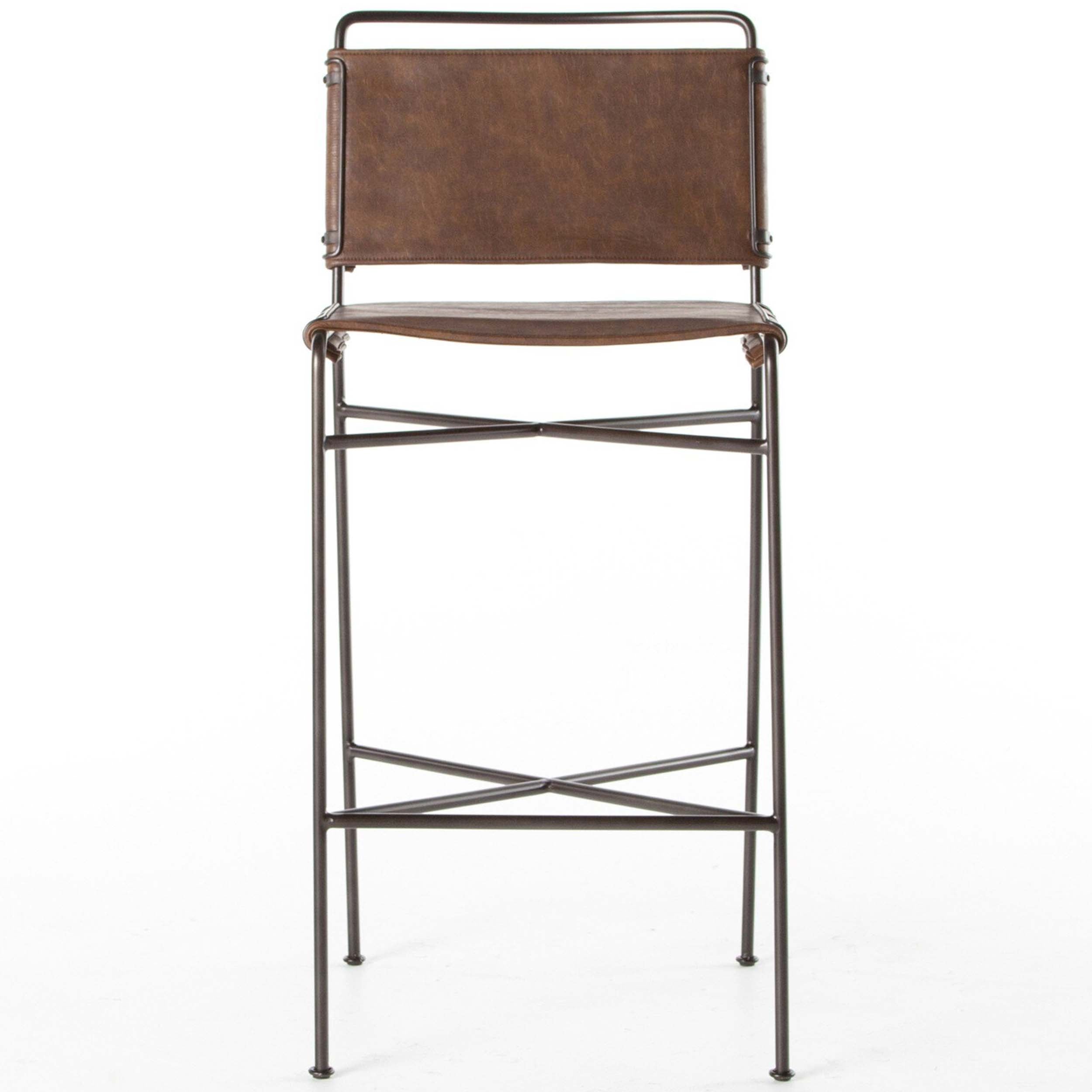 Wharton Bar + Counter Stool, Distressed Brown