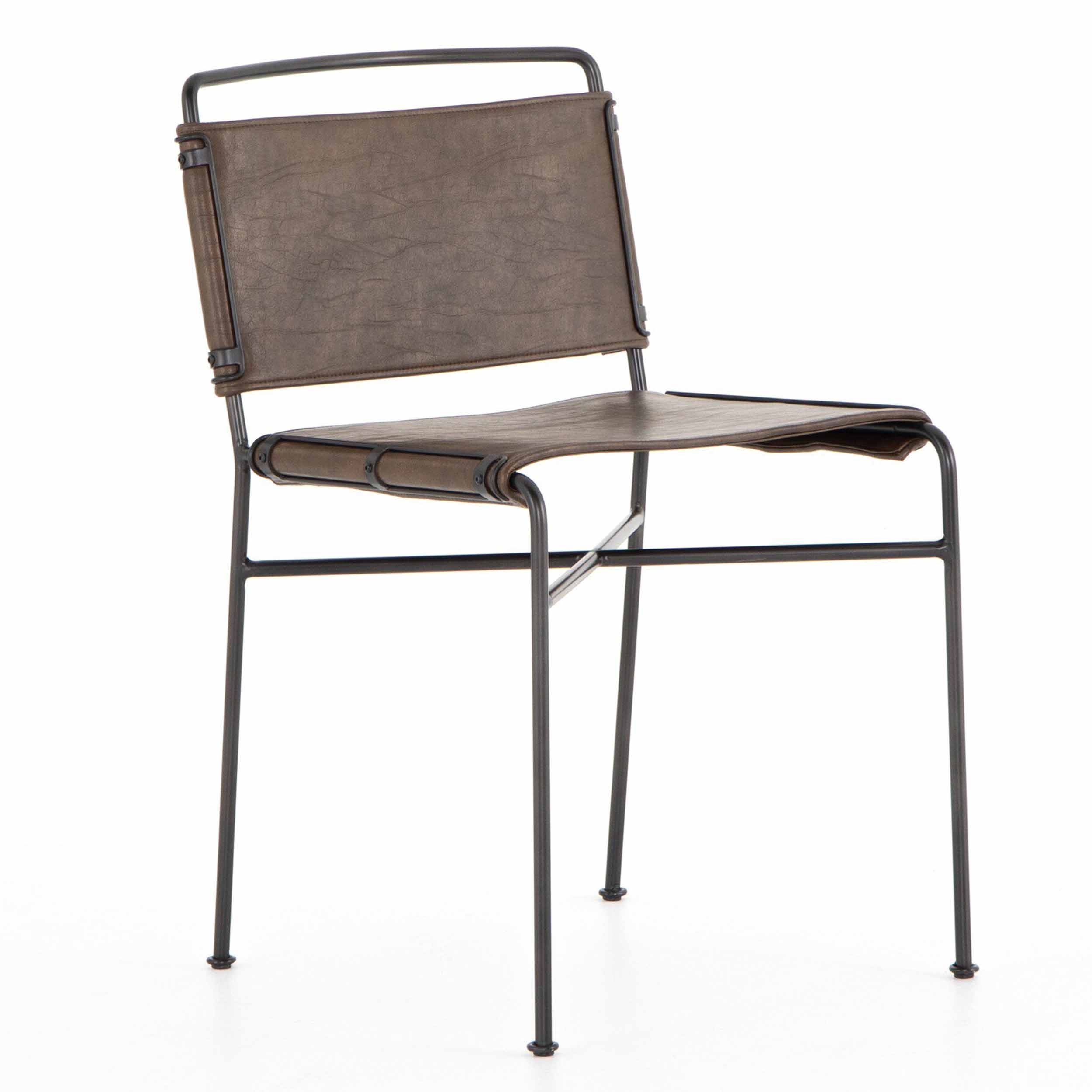 Wharton Dining Chair, Distressed Brown