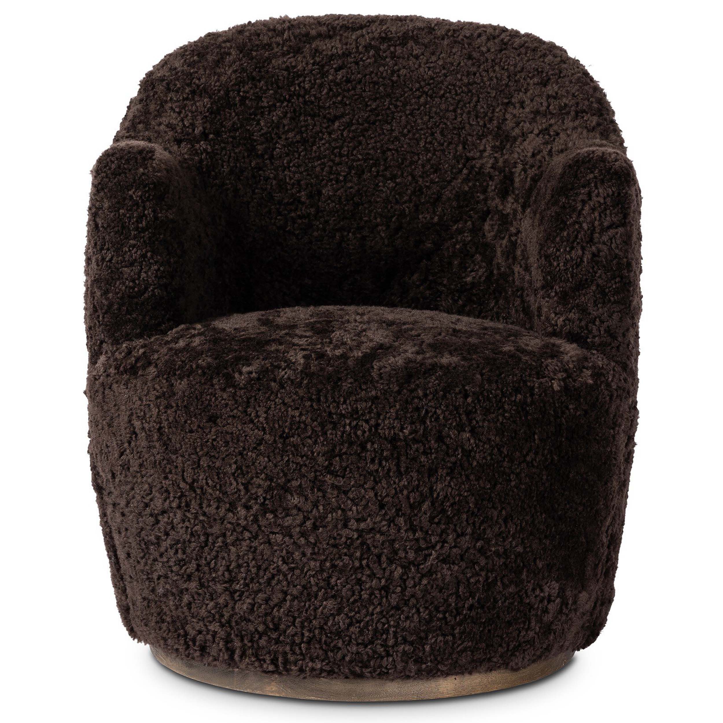 Aurora Swivel Chair, Cocoa Shearling