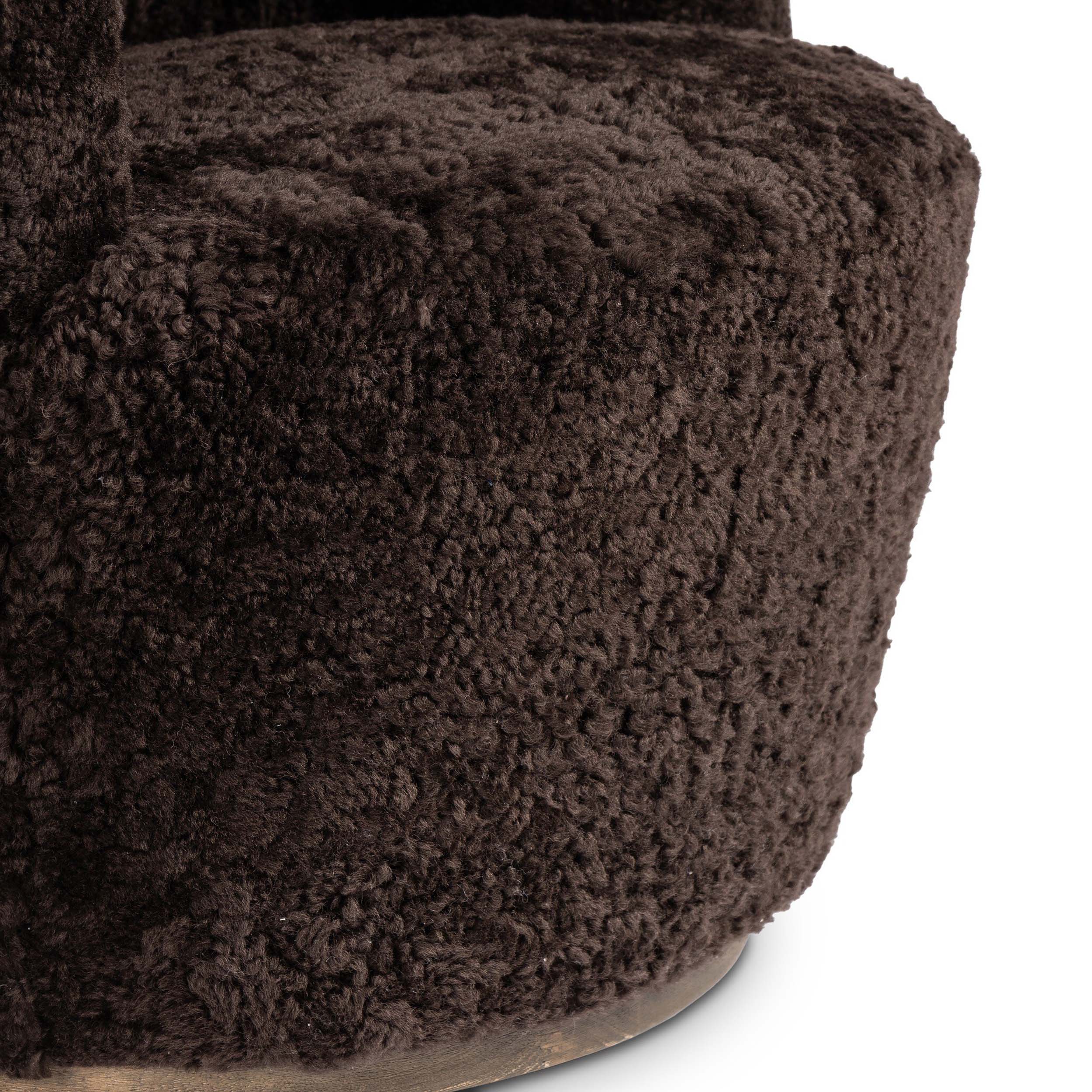 Aurora Swivel Chair, Cocoa Shearling