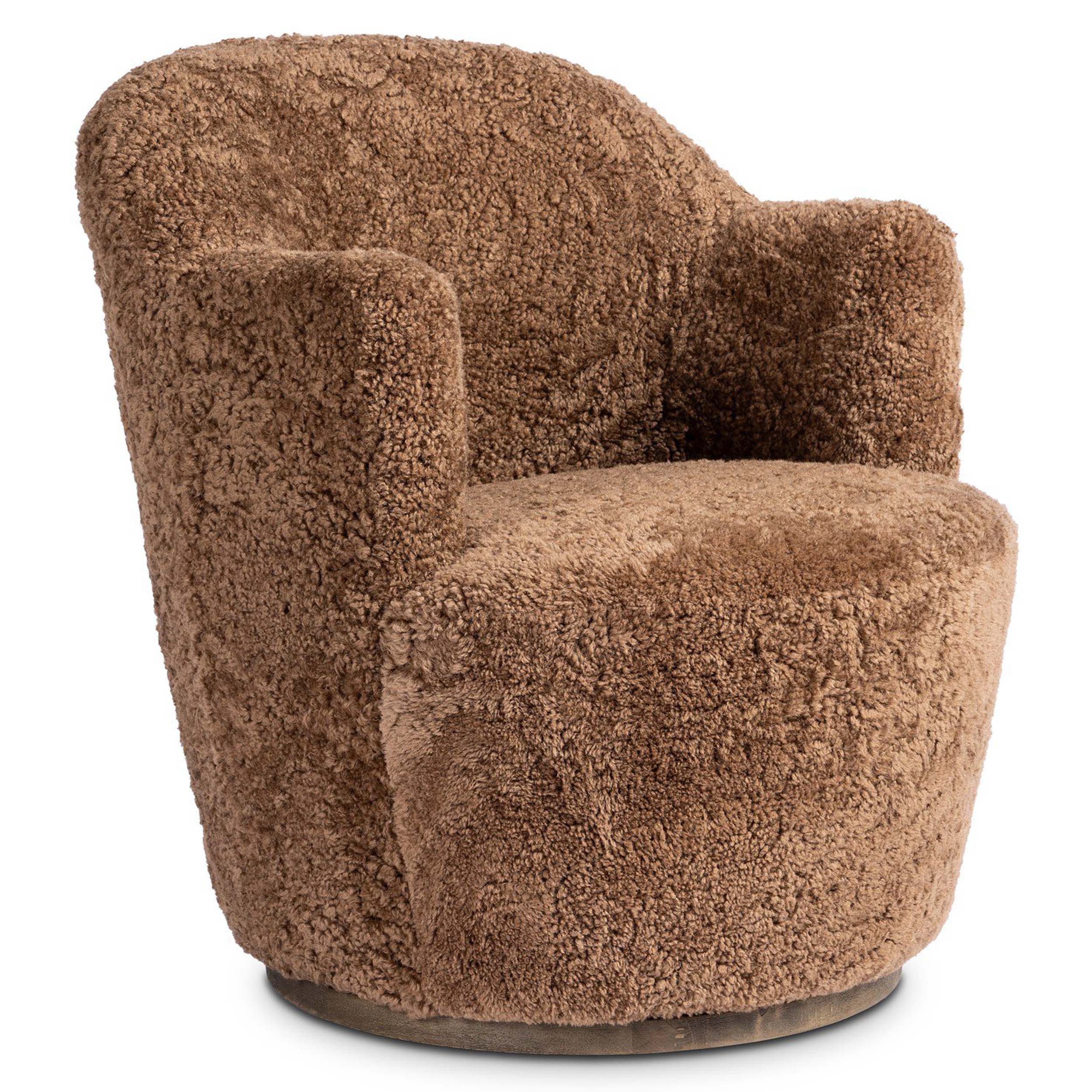 Aurora Swivel Chair, Amber Shearling