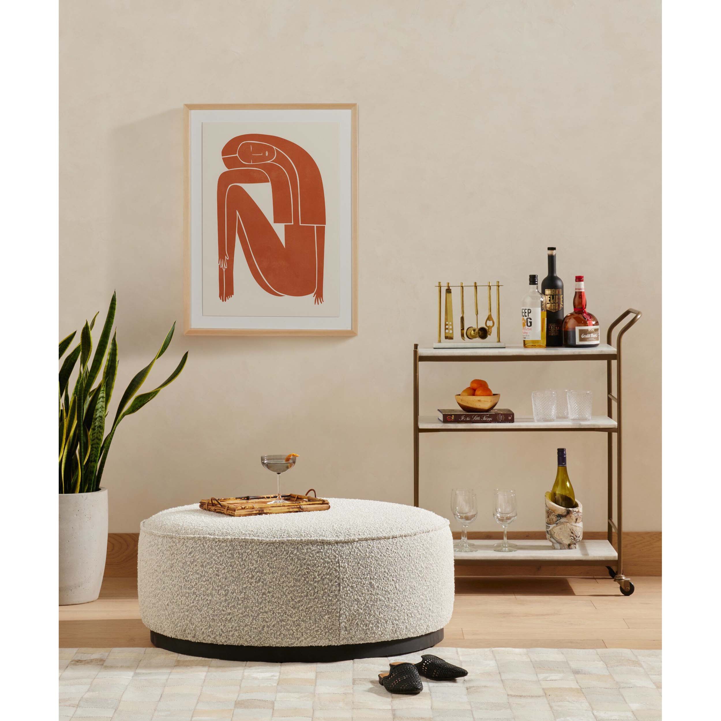 Sinclair Large Round Ottoman, Knoll Domino