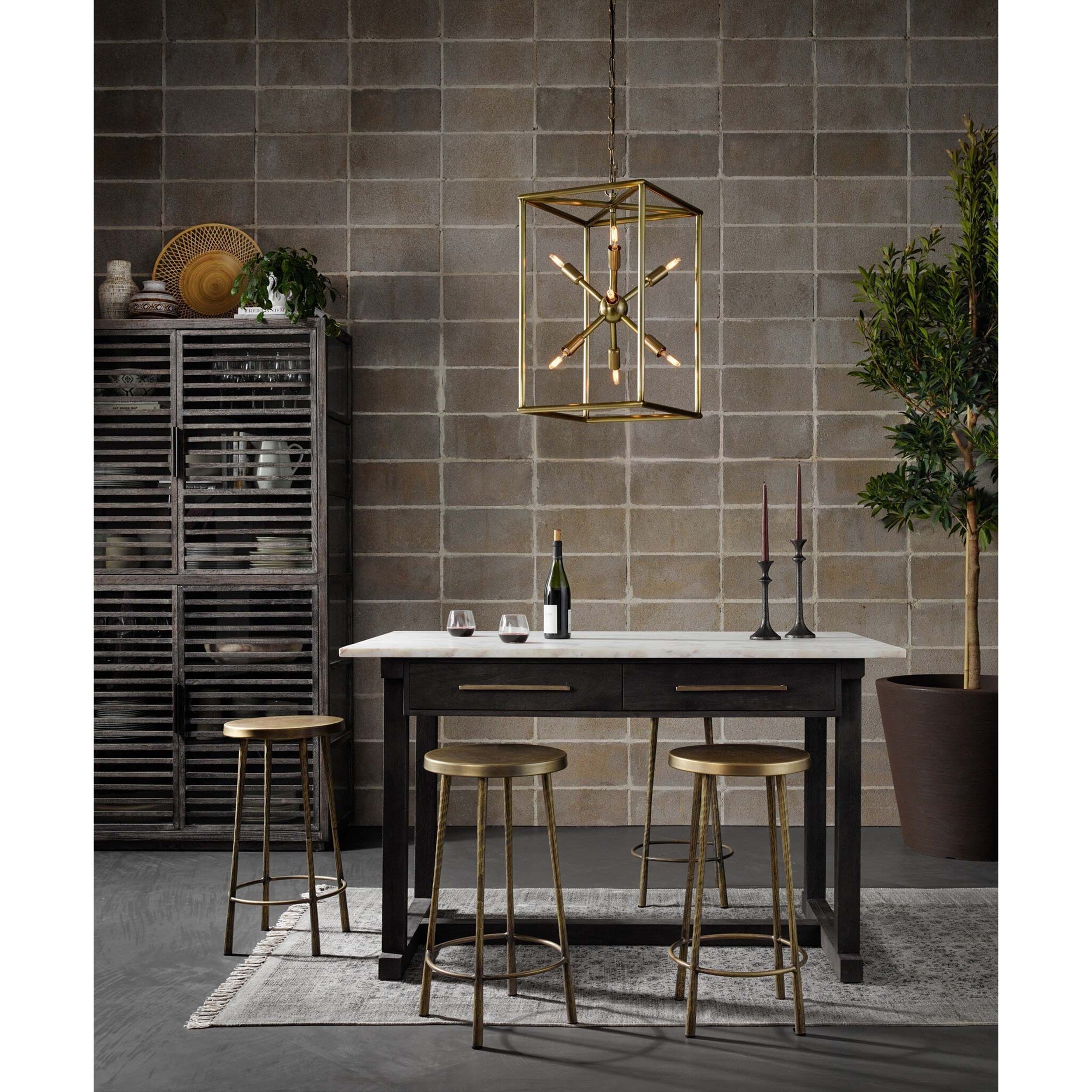 Westwood Bar + Counter Stool, Tapered Hammered Aged Brass