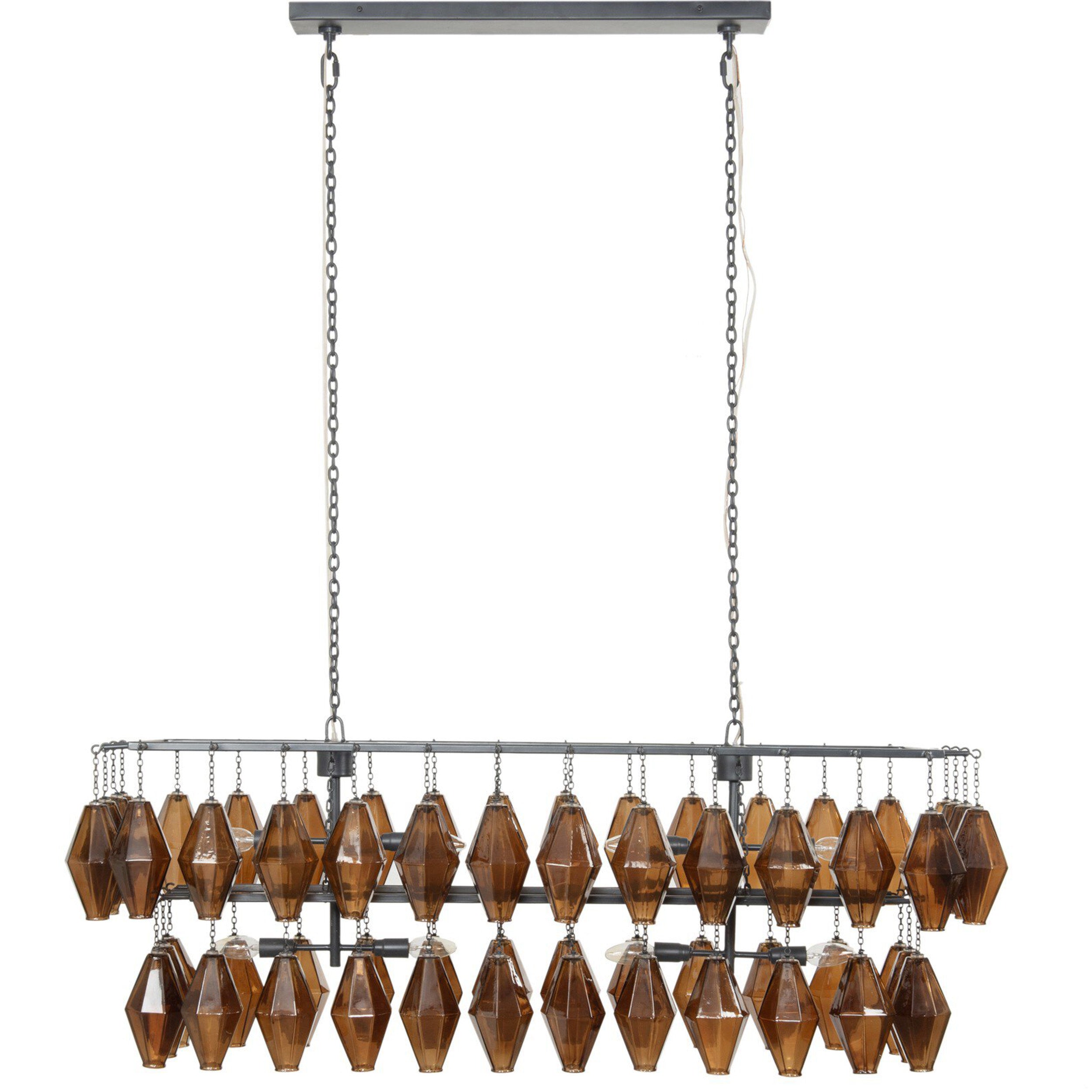 Adeline Rectangular Chandelier, Antiqued Iron
