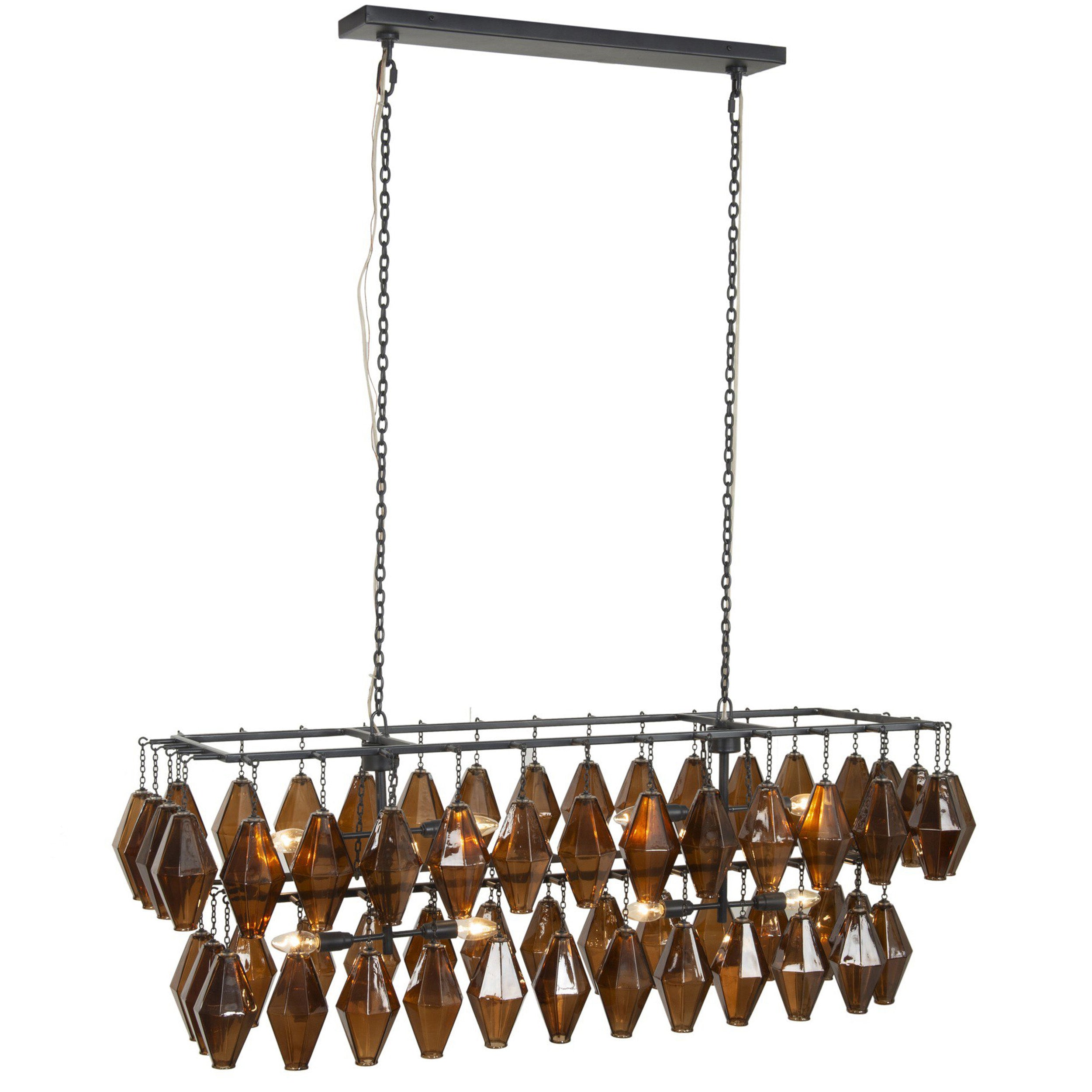 Adeline Rectangular Chandelier, Antiqued Iron