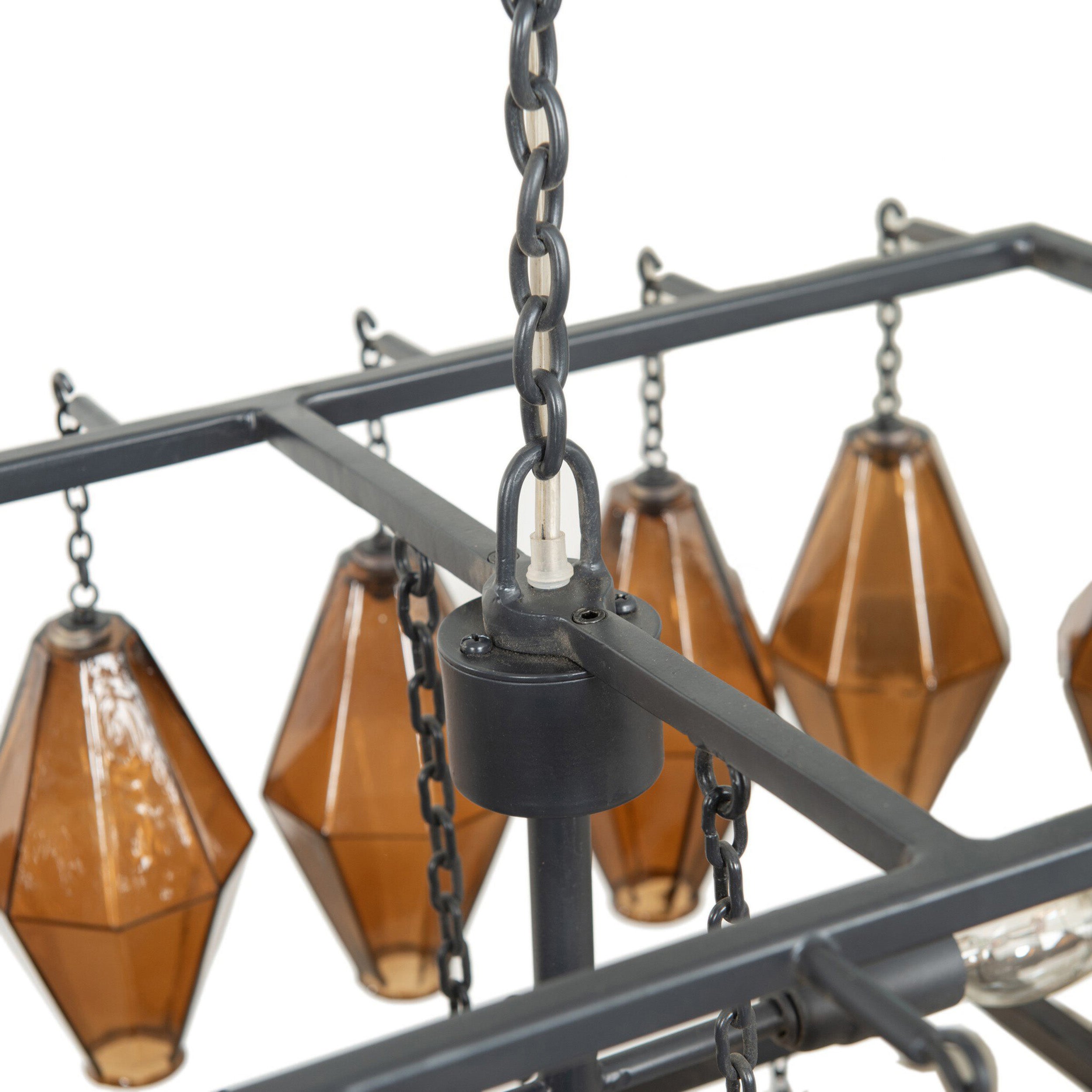 Adeline Rectangular Chandelier, Antiqued Iron