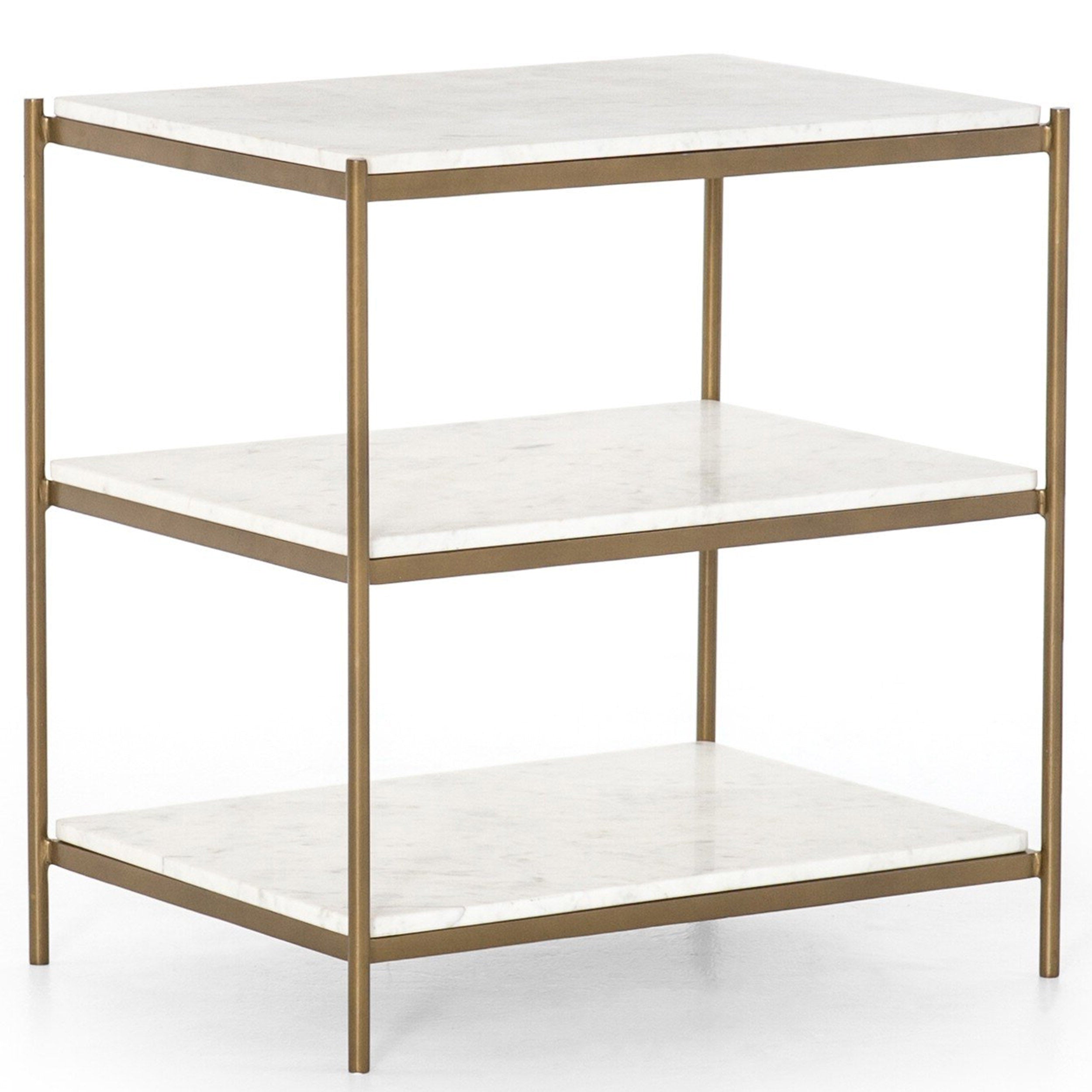 Felix Nightstand, Antique Brass