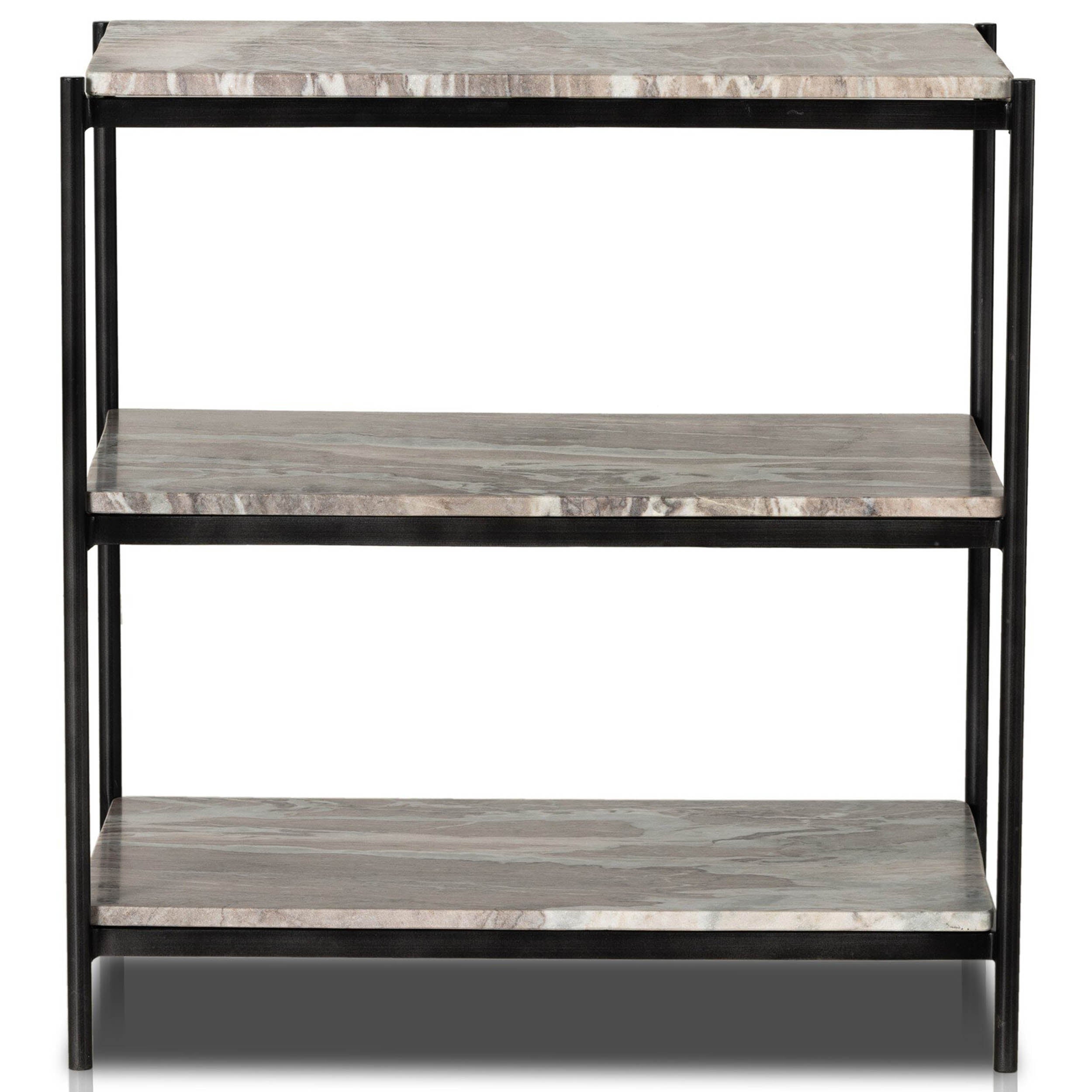 Felix Nightstand, Hammered Grey, Clear Powder Coat