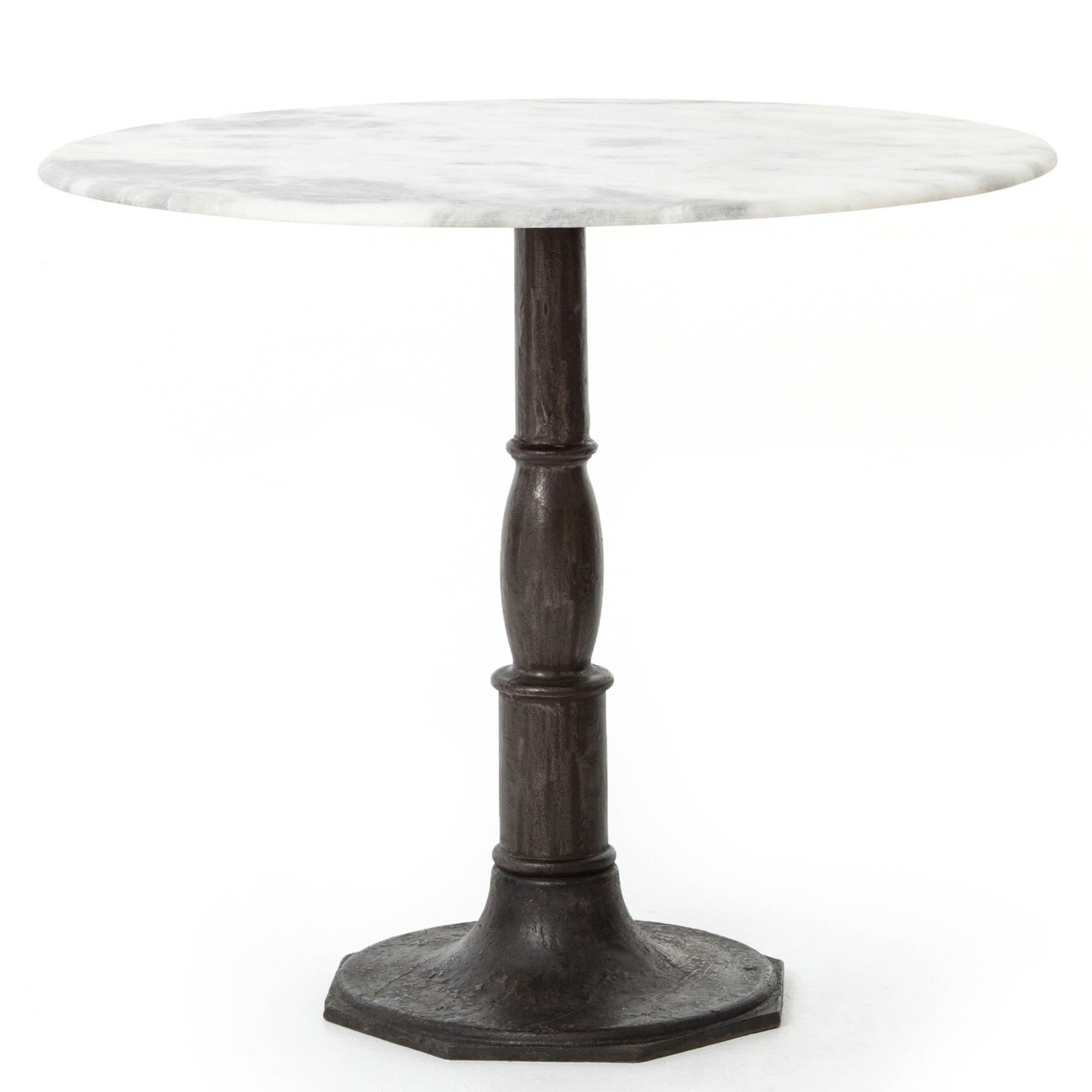 Lucy Bistro Table-36", White Marble