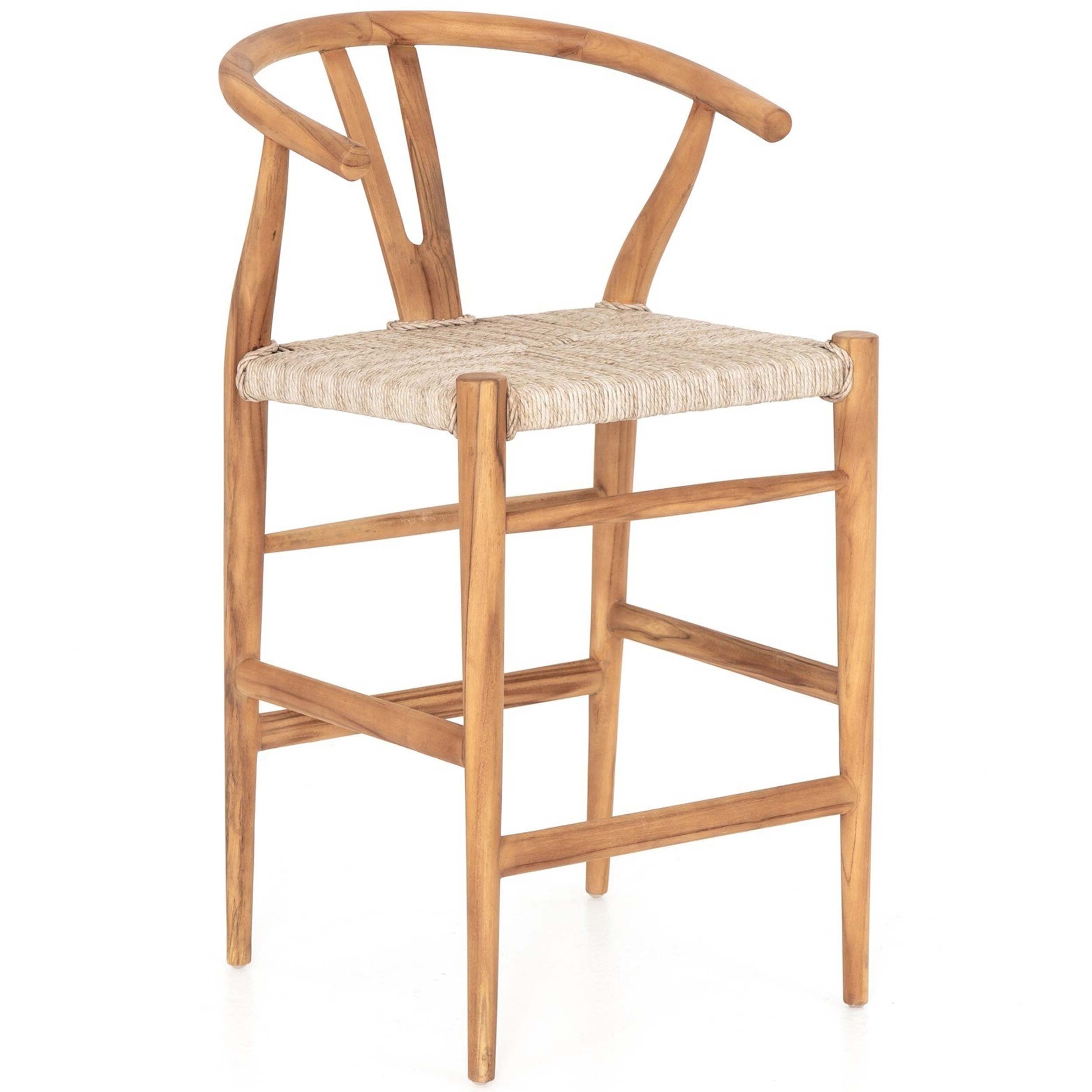 Muestra Bar + Counter Stool, Vintage White, Natural Teak