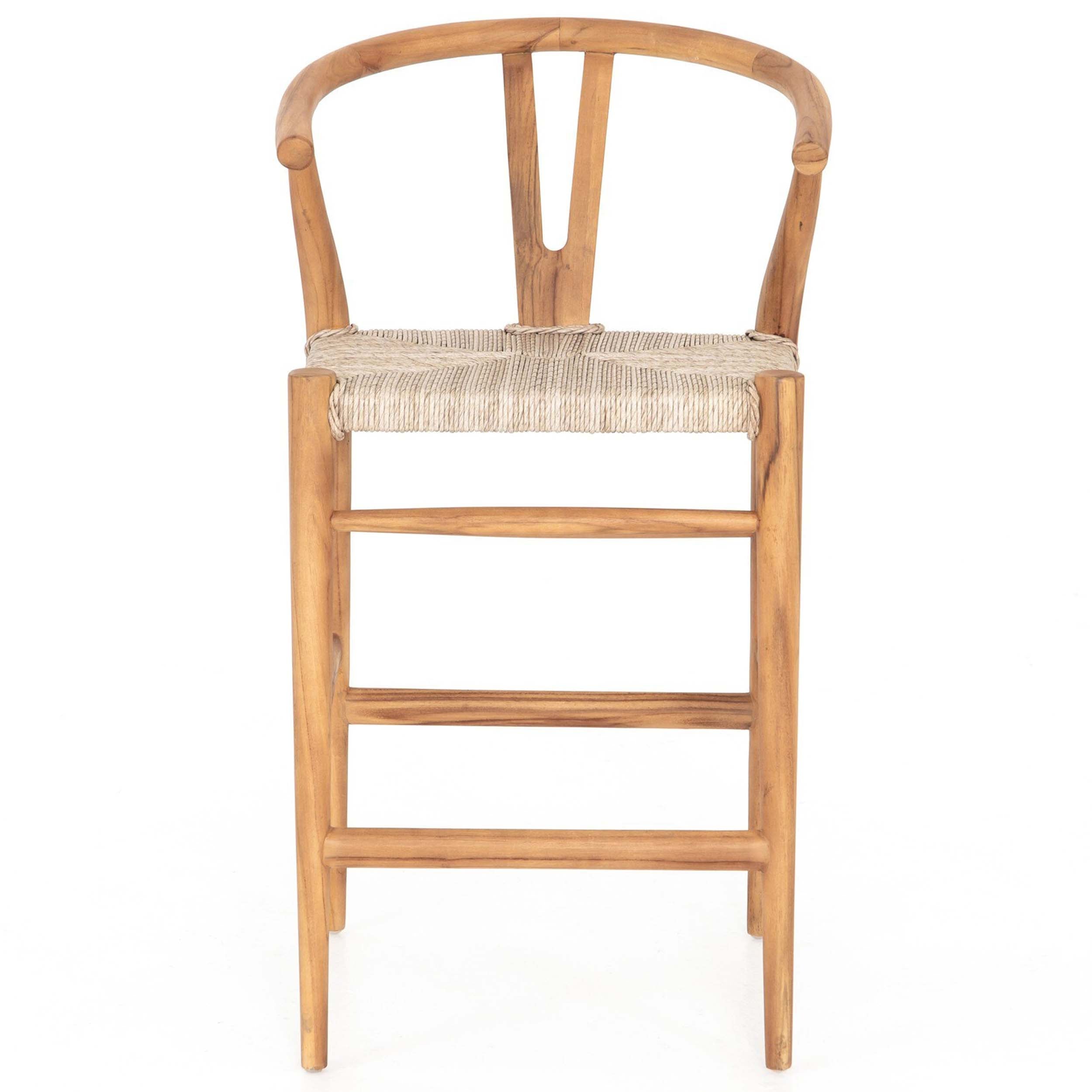 Muestra Bar + Counter Stool, Vintage White, Natural Teak