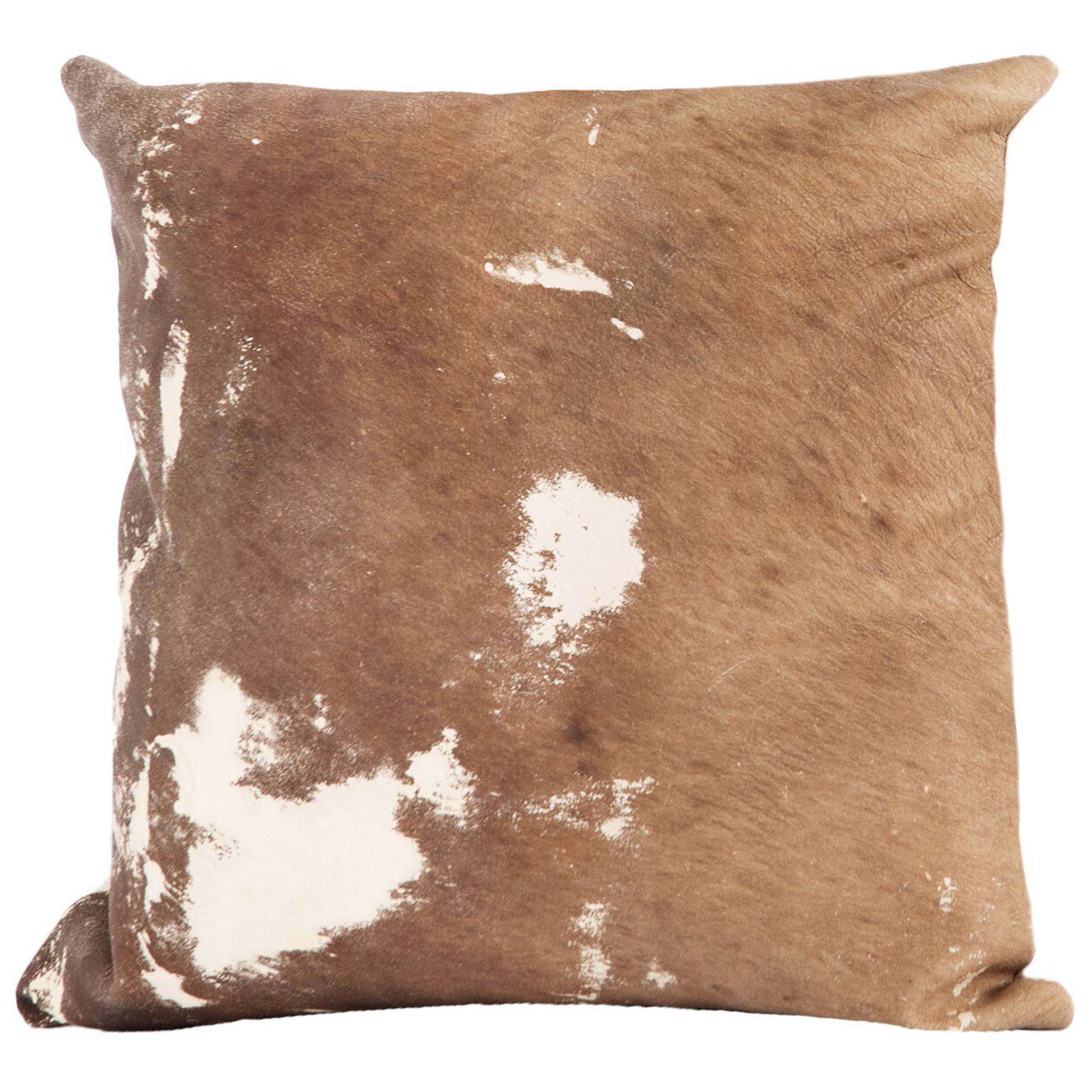 Harland Modern Cowhide Pillow, Warm Brown, Cover Only