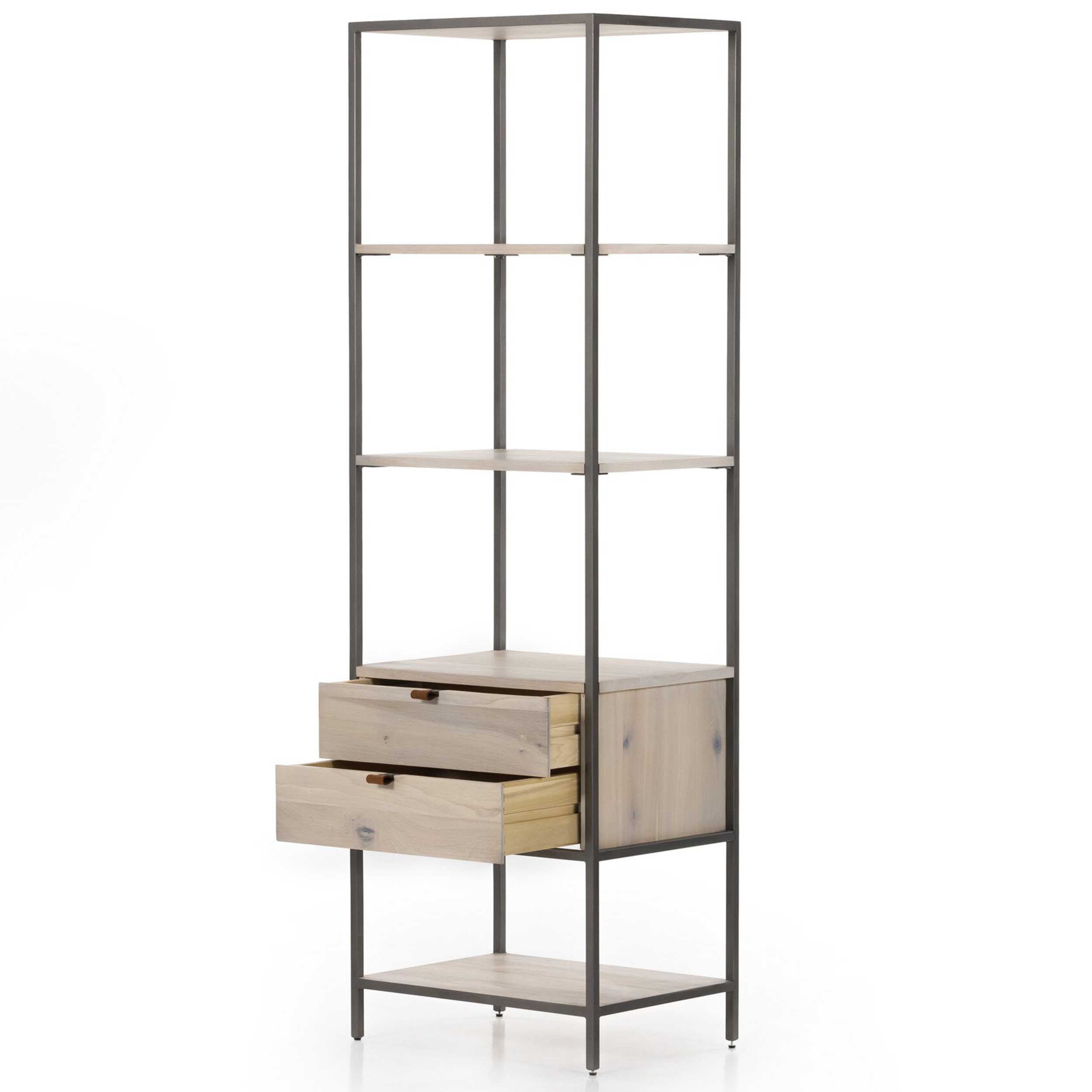 Trey Bookshelf, Natural Iron/Dove Poplar