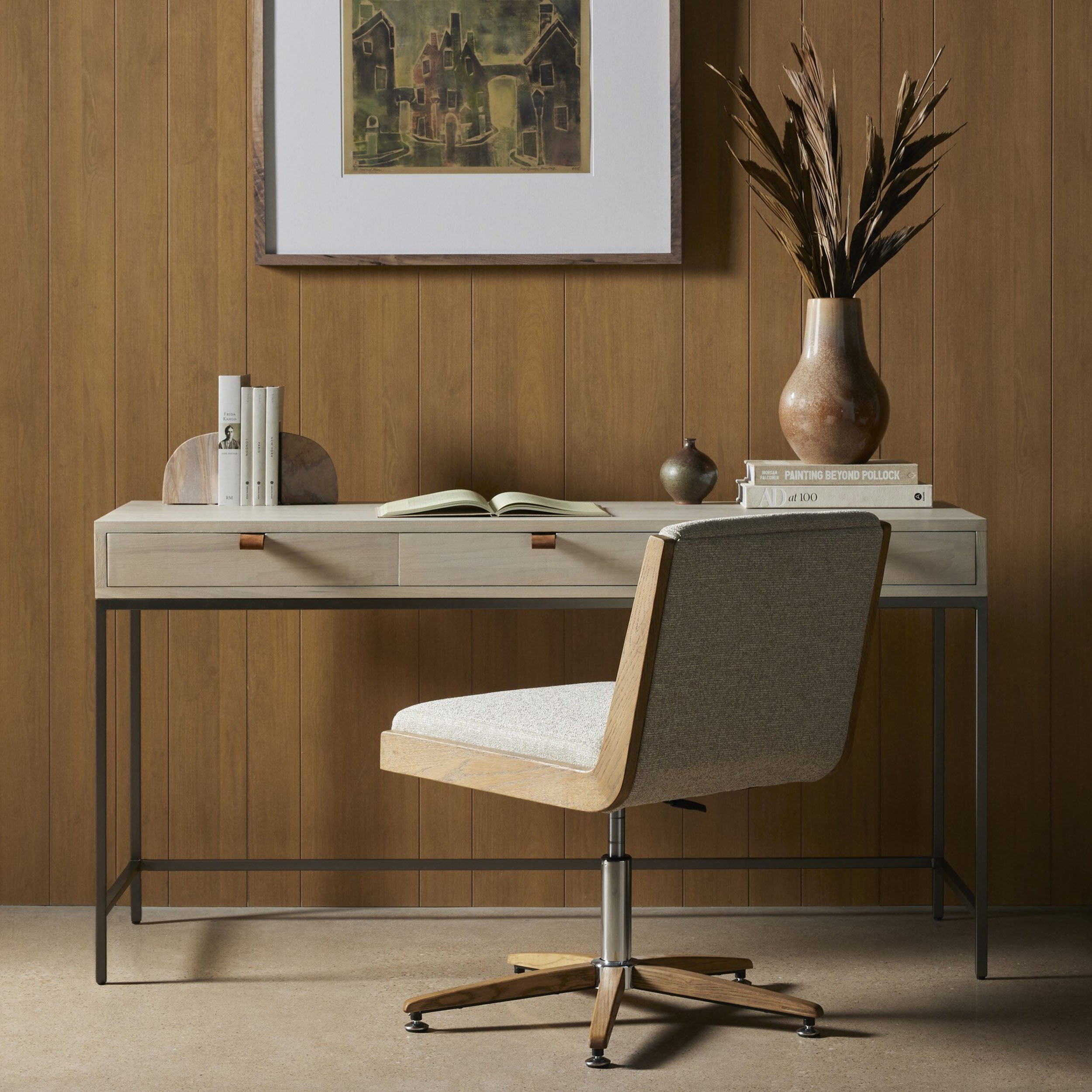 Trey Modular Writing Desk, Dove Poplar