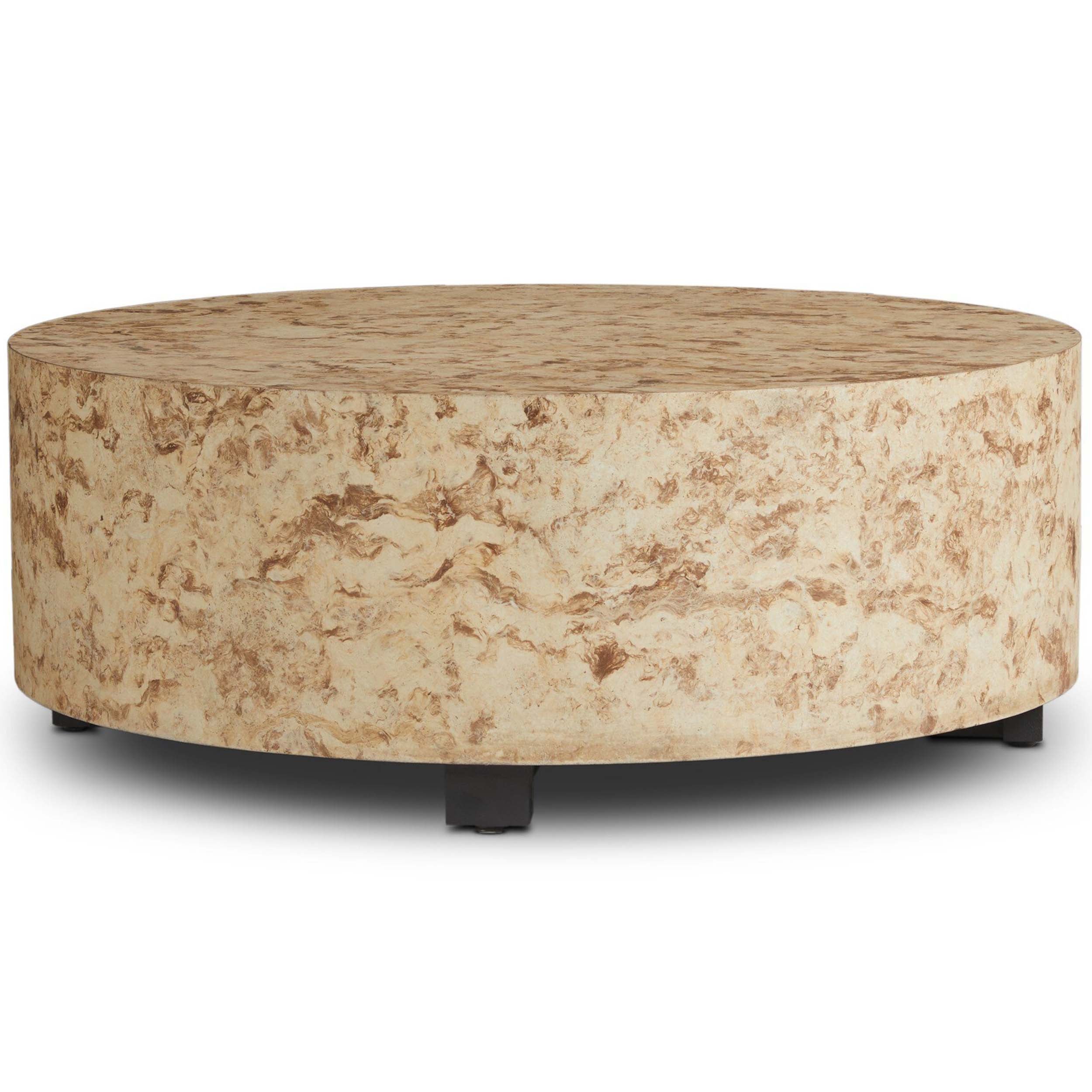 Hudson Round Coffee Table, Bark Paper