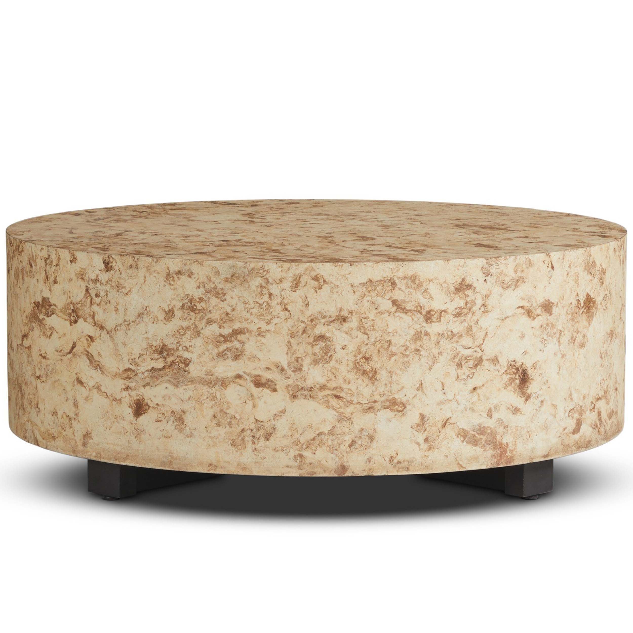 Hudson Round Coffee Table, Bark Paper