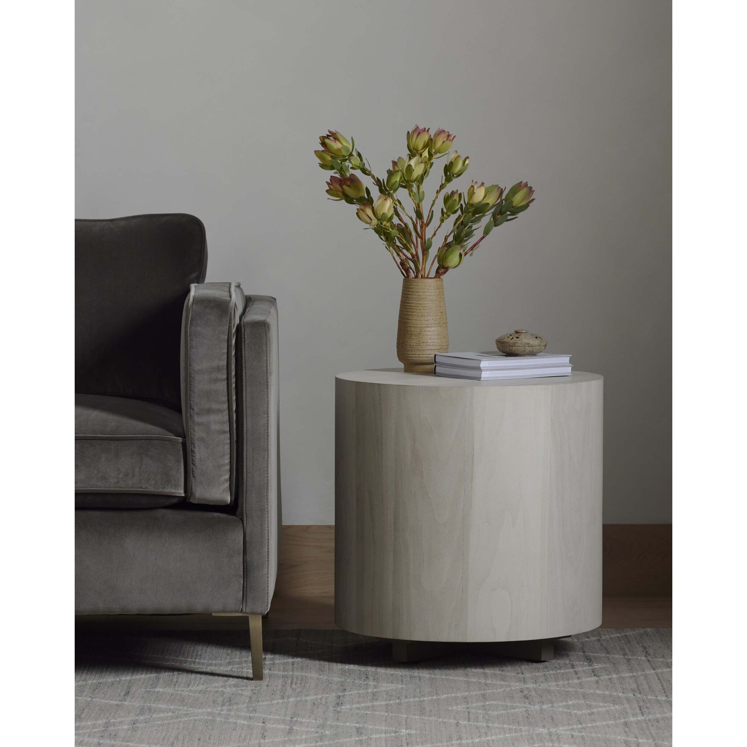 Hudson Round End Table, Ashen Walnut