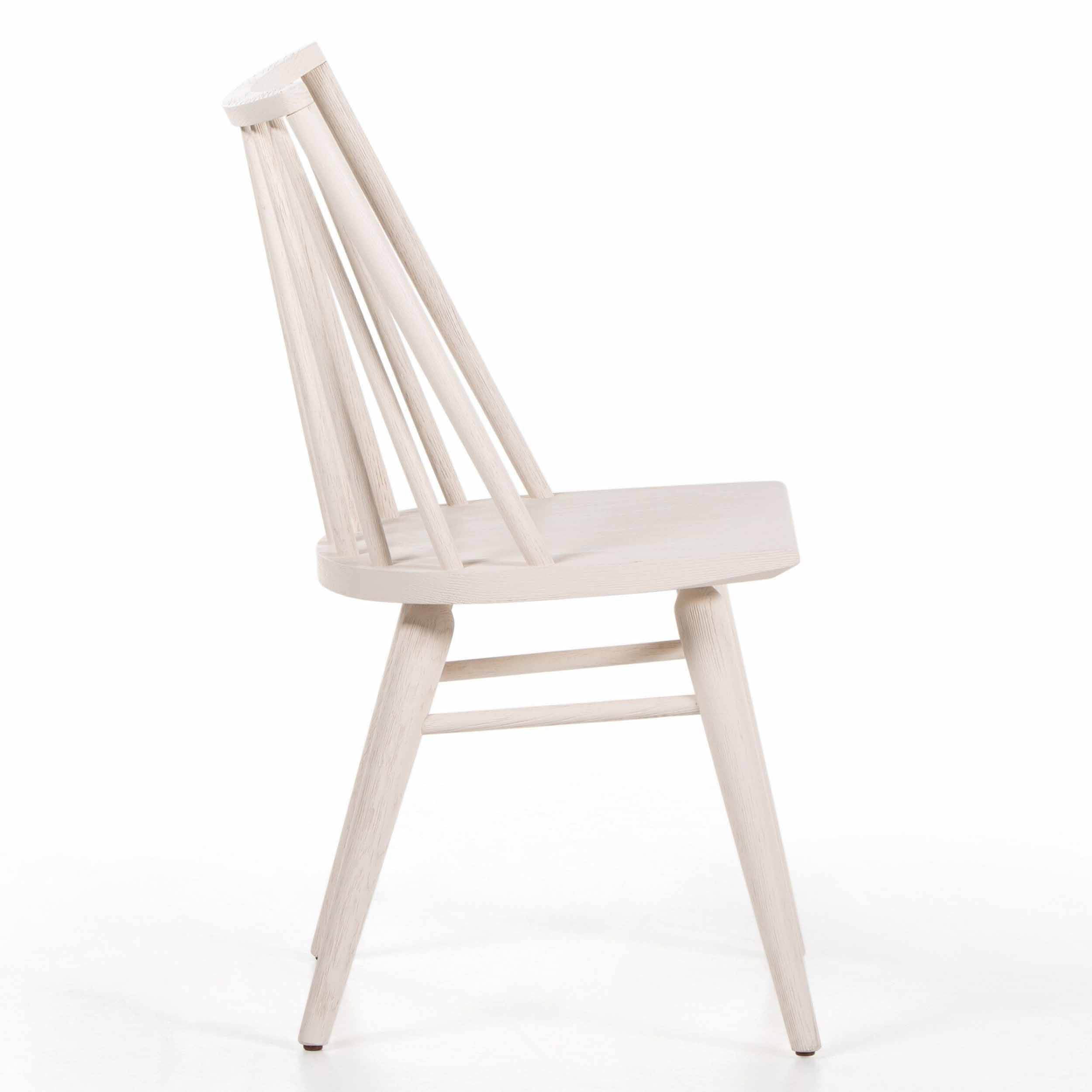 Lewis Windsor Chair, Off White Oak Solid