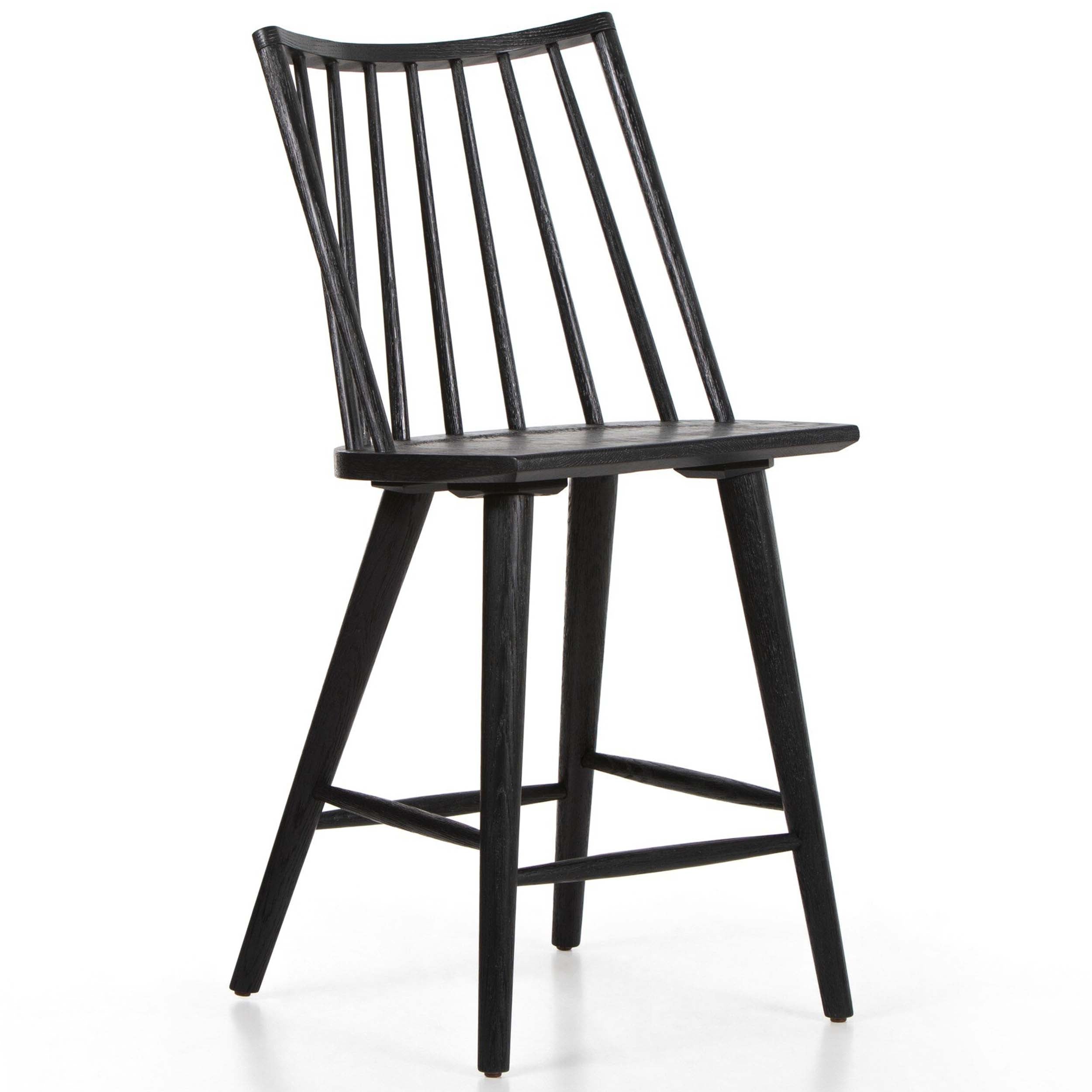 Lewis Windsor Bar + Counter Stool, Black Oak