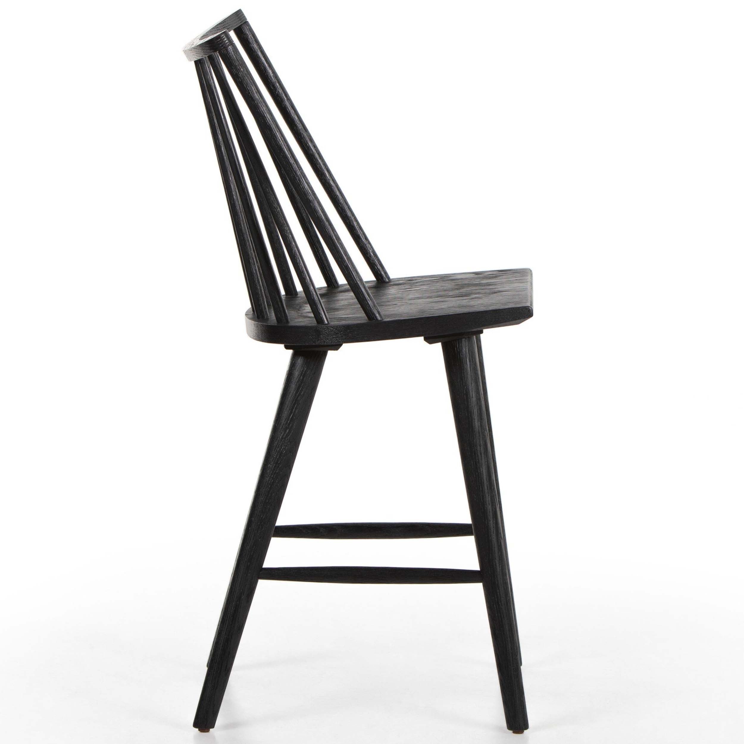 Lewis Windsor Bar + Counter Stool, Black Oak