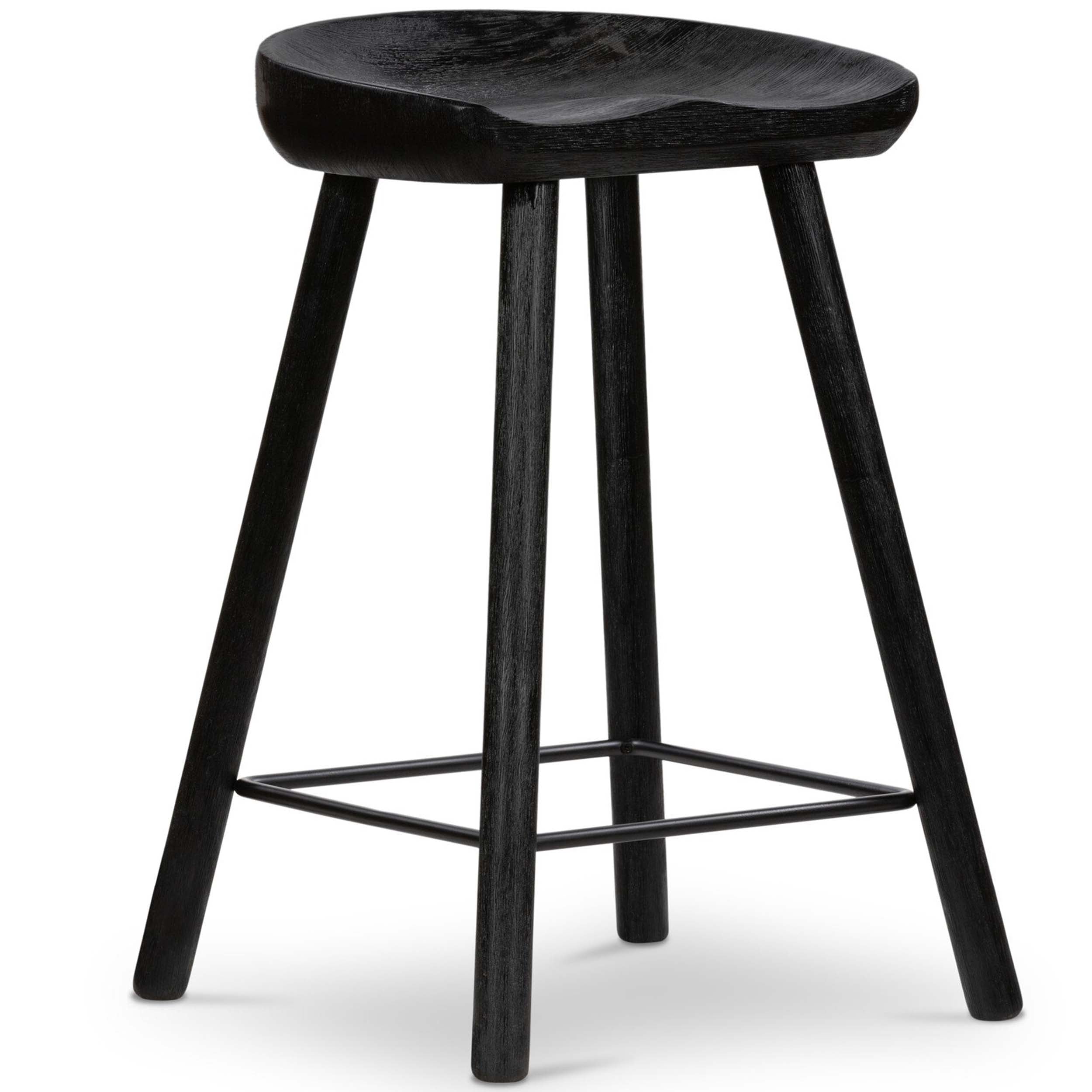 Barrett Bar + Counter Stool, Matte Black Parawood