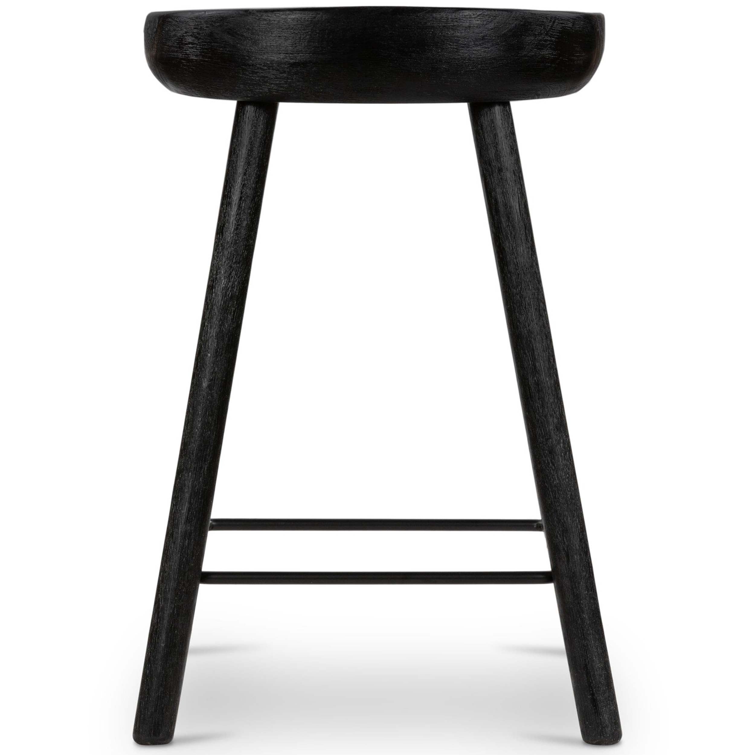 Barrett Bar + Counter Stool, Matte Black Parawood