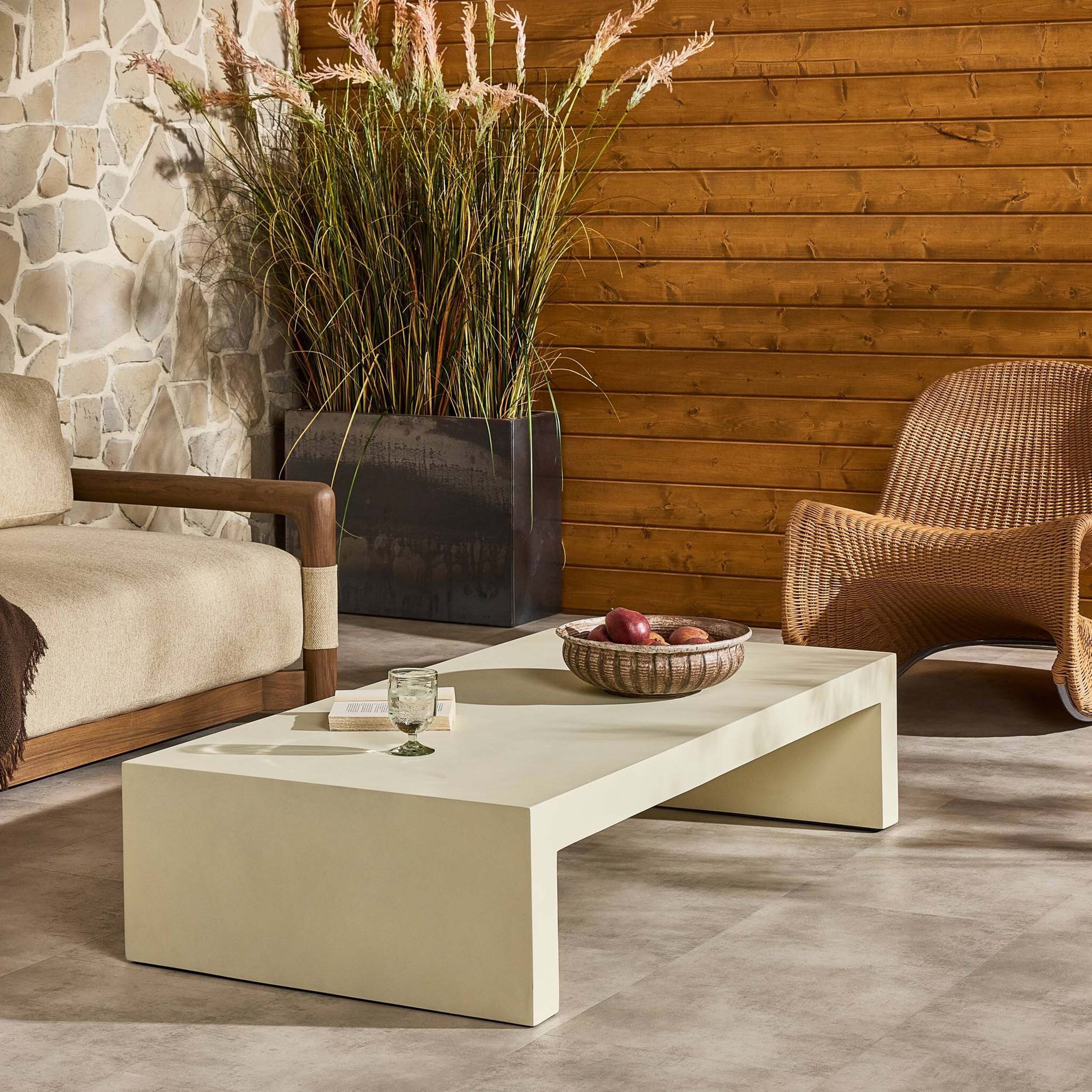 Parish Coffee Table, White Concrete