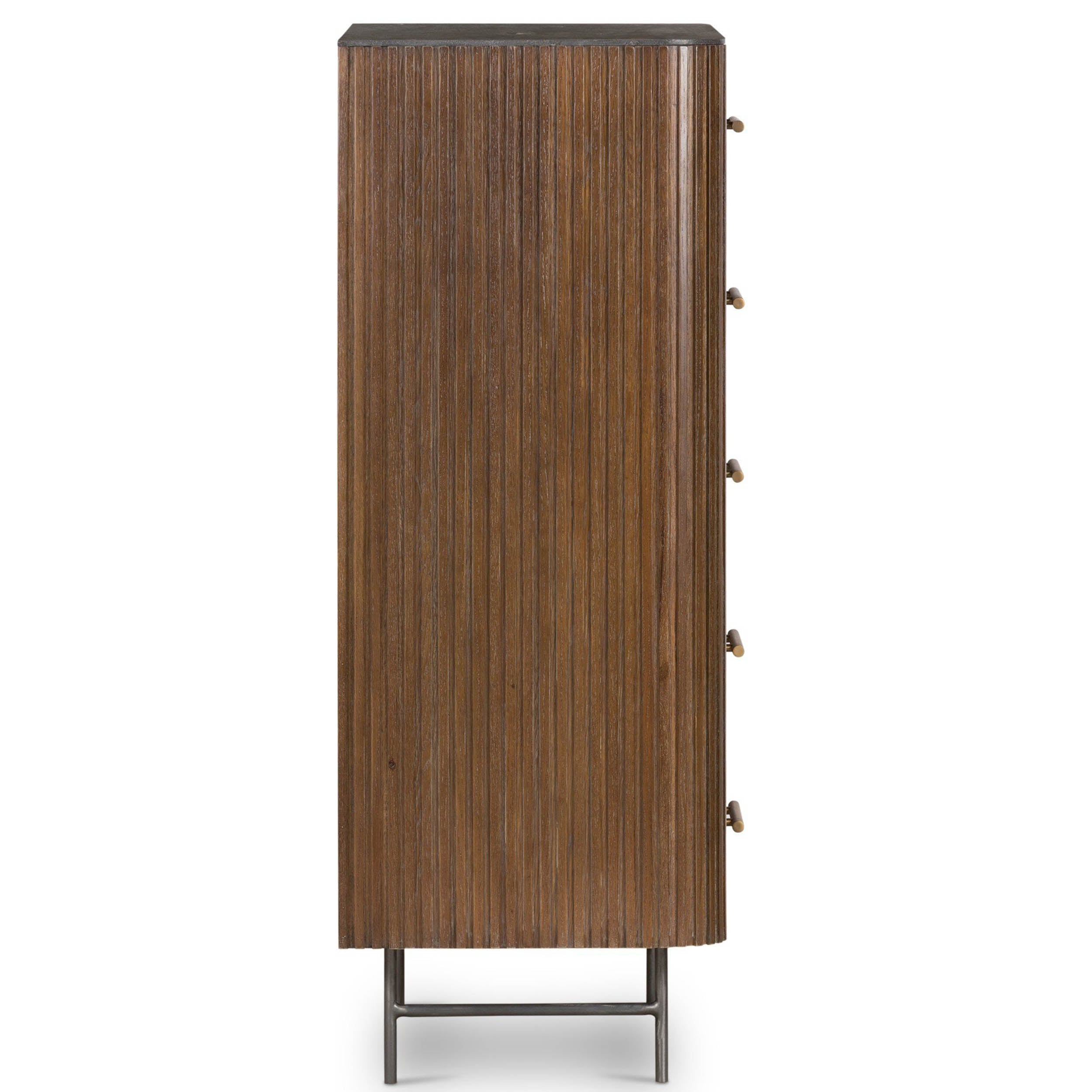 Fletcher 5 Drawer Dresser, Terra Brown Oak Veneer