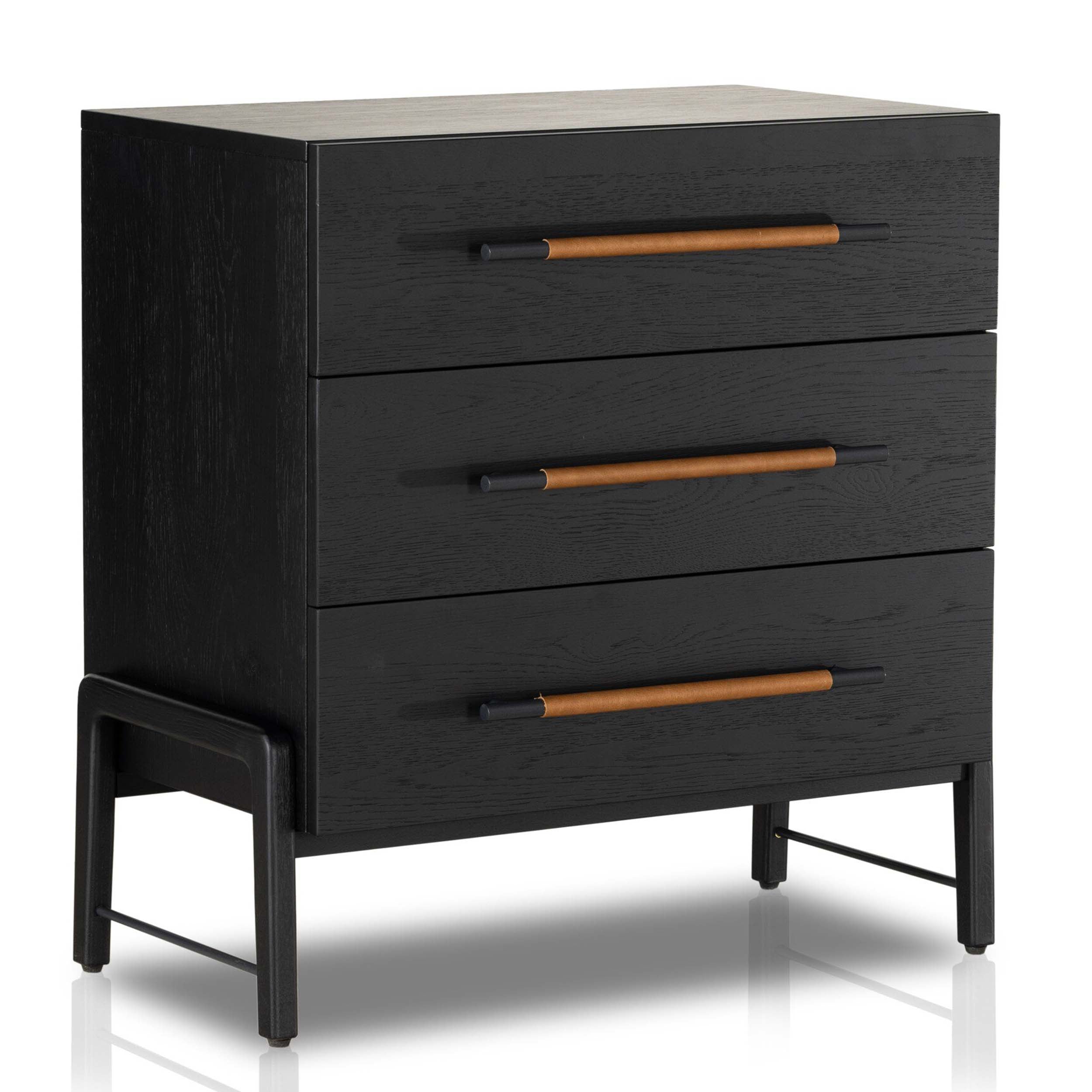 Rosedale 3 Drawer Dresser, Ebony Oak Veneer