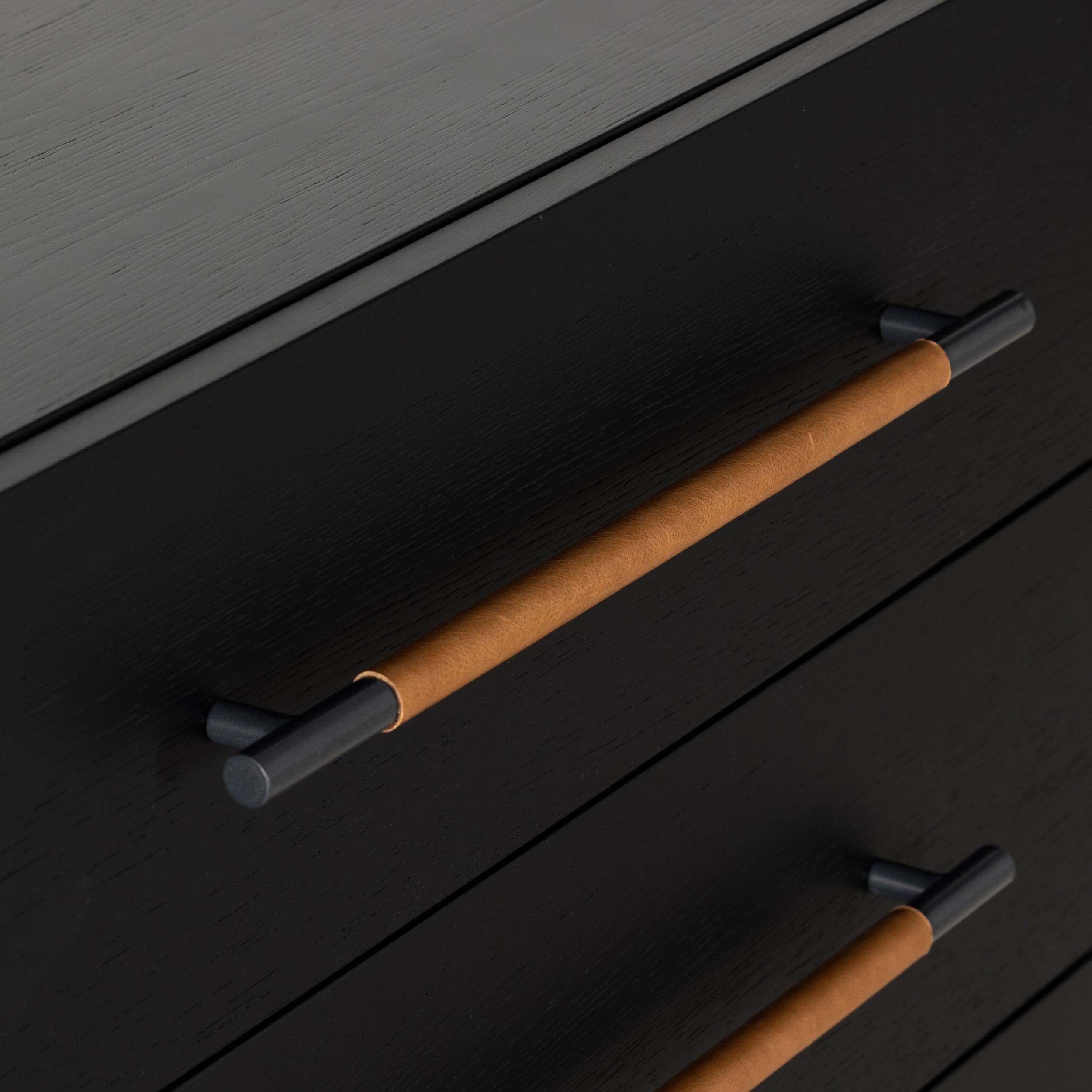 Rosedale 3 Drawer Dresser, Ebony Oak Veneer