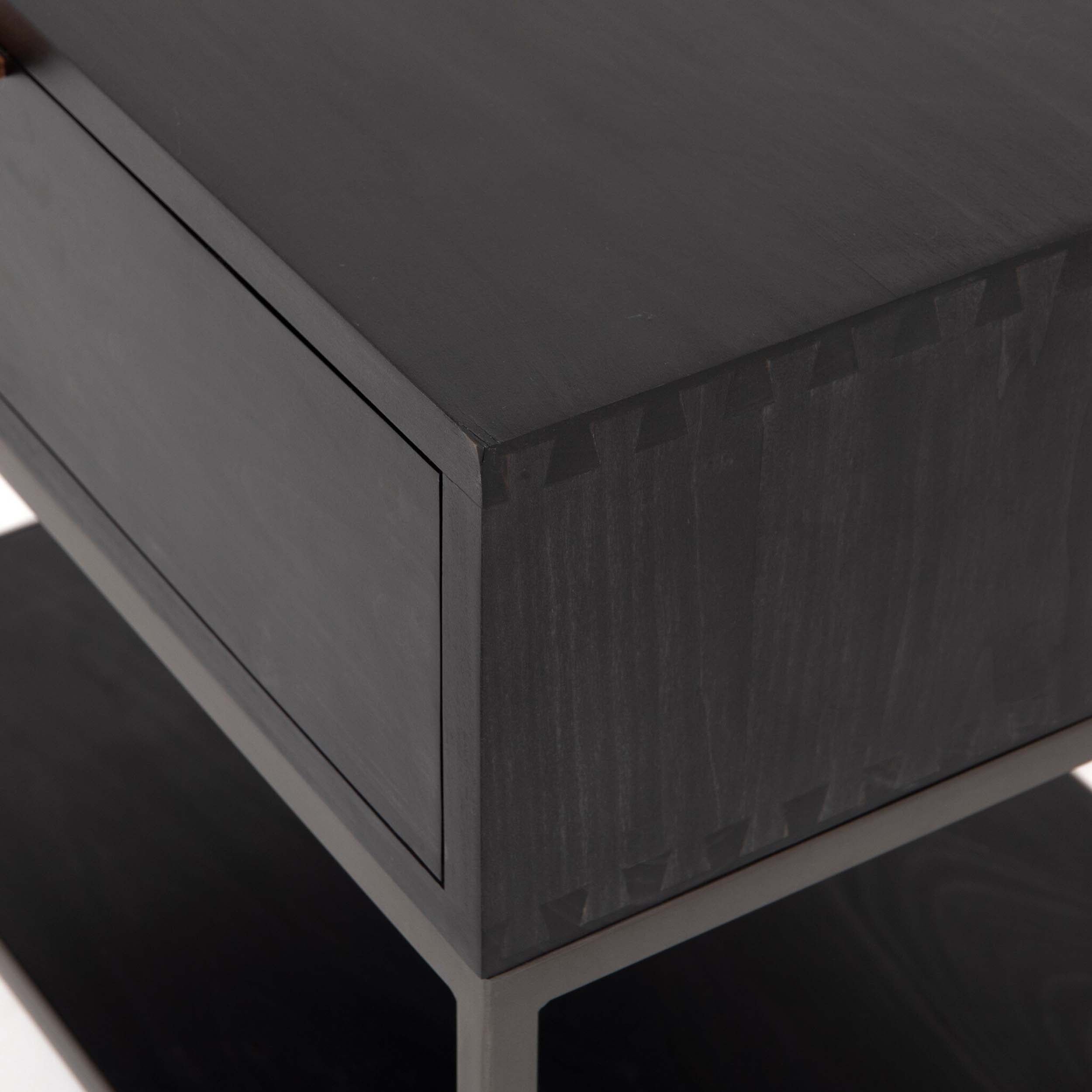 Trey Nightstand, Black Wash Poplar